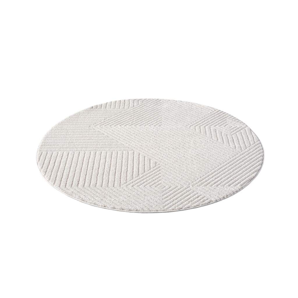 Carpet City Teppich »LOUNGE 0632« rund 15 mm Höhe Kurzflor-Teppich Modern, Hoch-Tief-Struktur, Wohnzimmer, Schlafzimmer