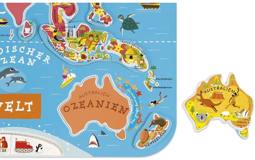 Janod Puzzle »Janod Holz-Puzzle Magnetpuzzle Welt«