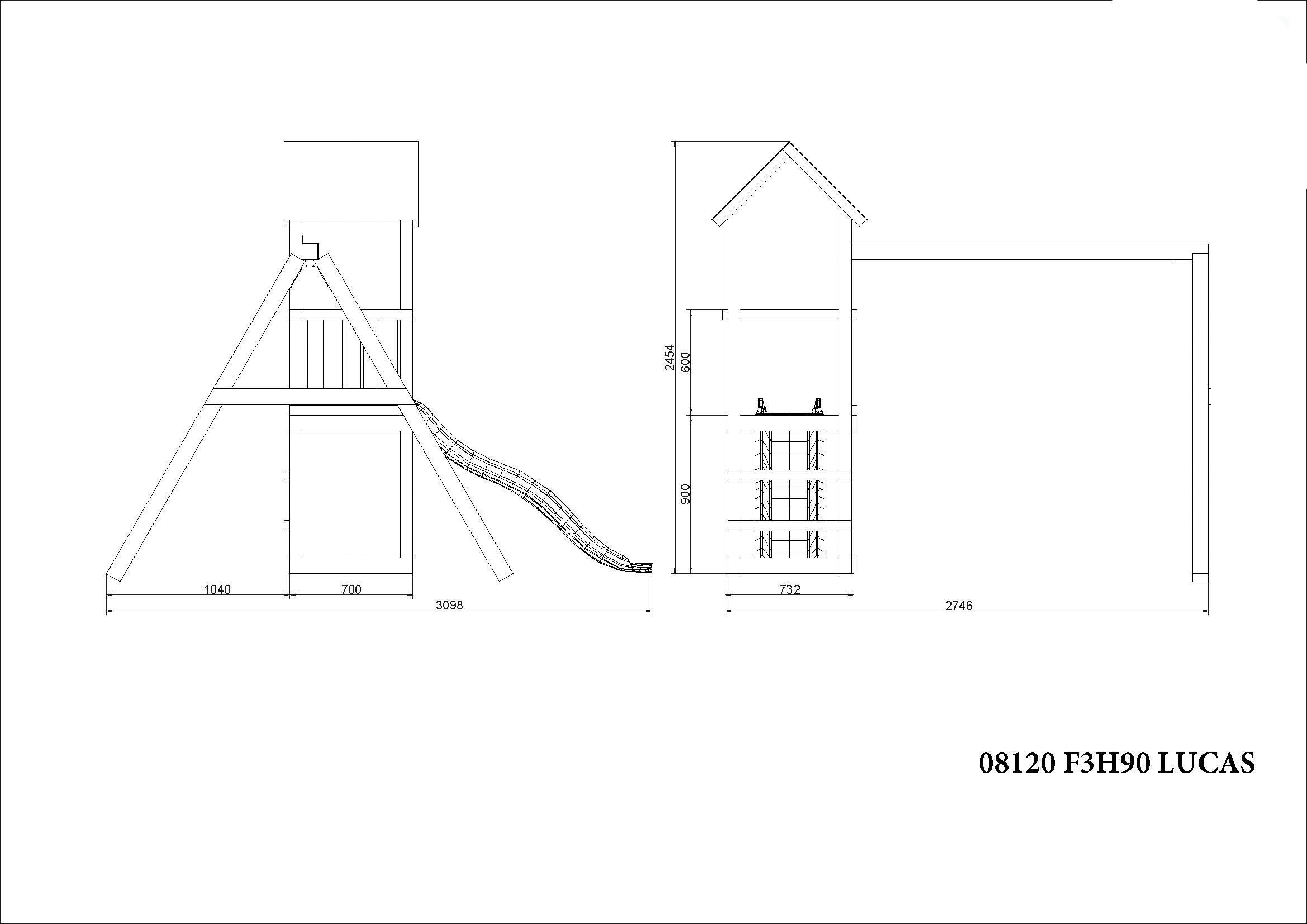 FUNGOO Spielturm »Lucas«, mit Schaukel & Rutsche