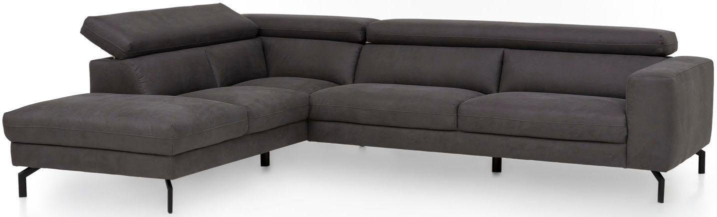 Places of Style Ecksofa »Olanta, L-Form«, mit verstellbaren Kopfstützen