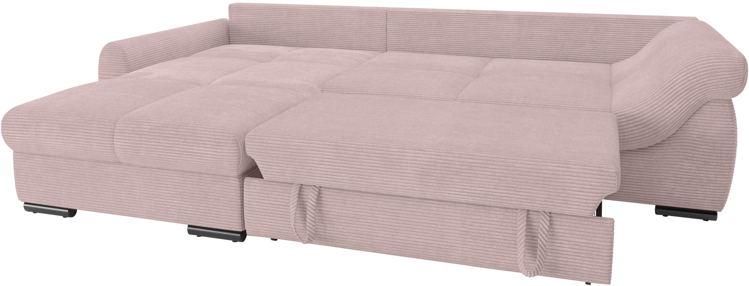 Mr. Couch Ecksofa »Livorno L-Form«, inkl. Hochschläfer-Bettauszug, XL-Bettkasten weiß beschichtet