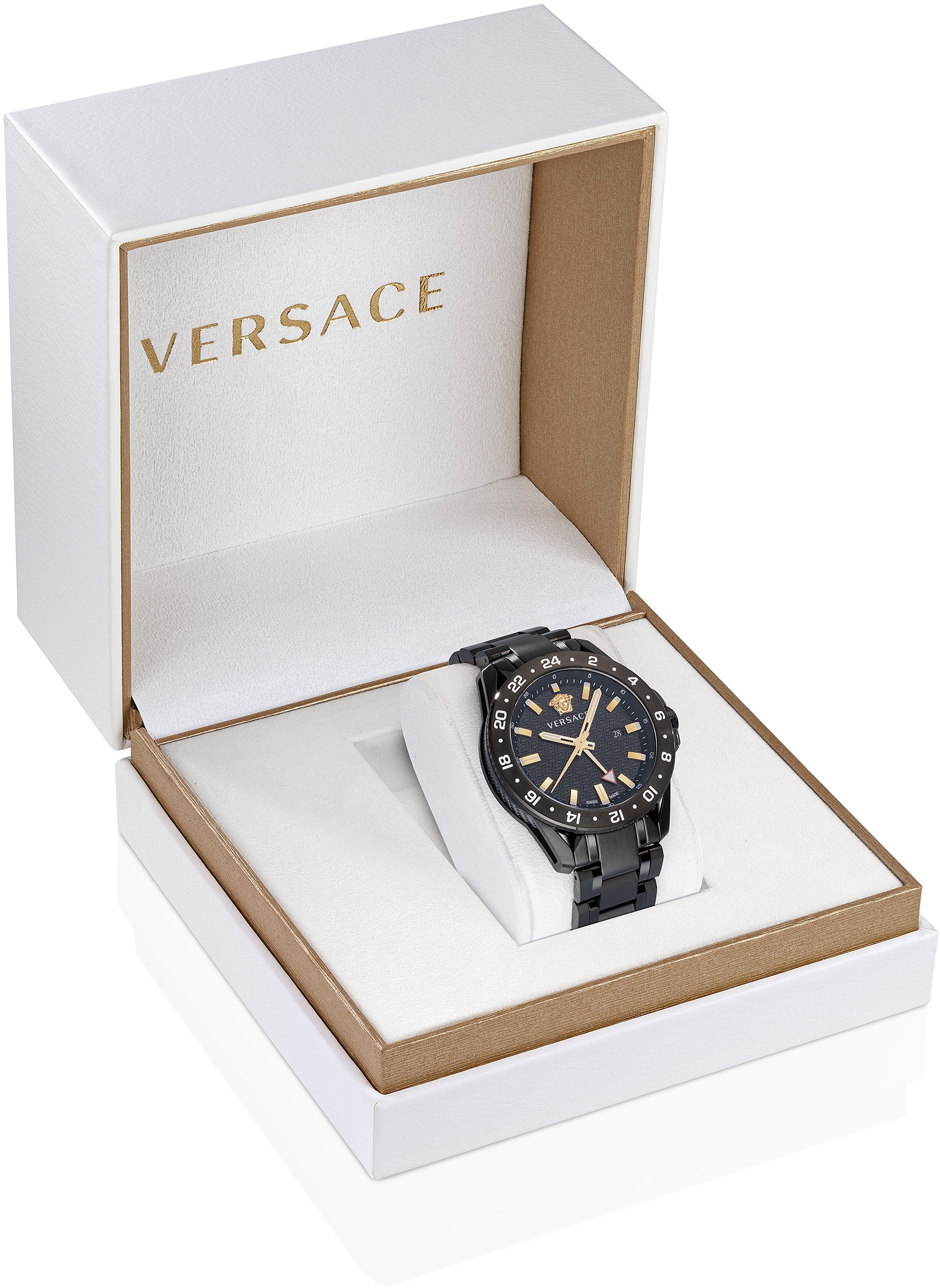 Versace Quarzuhr »SPORT TECH GMT, VE2W00622«, Armbanduhr, Herrenuhr, Saphirglas, Datum, Swiss Made, Leuchtzeiger