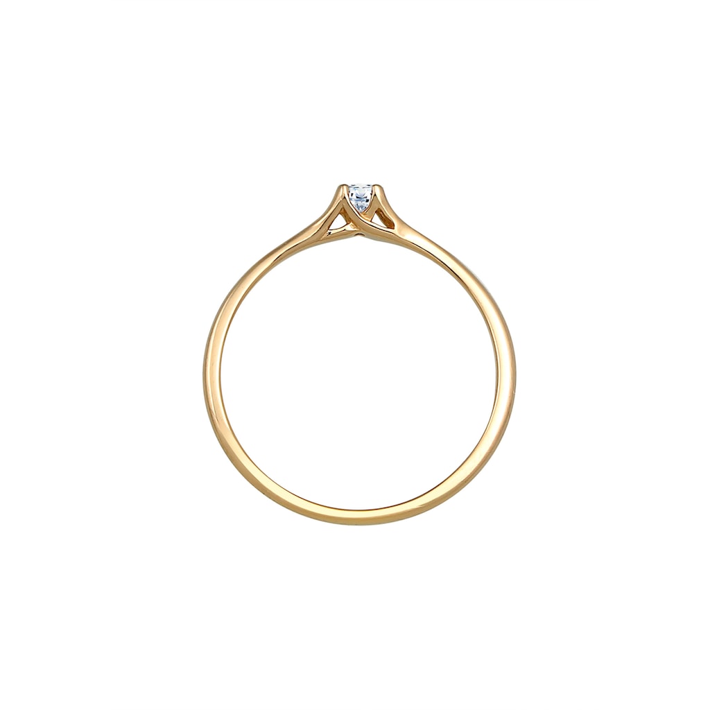 Elli DIAMONDS Verlobungsring »Verlobung Vintage Diamant (0.06 ct.) 585 Gelbgold«