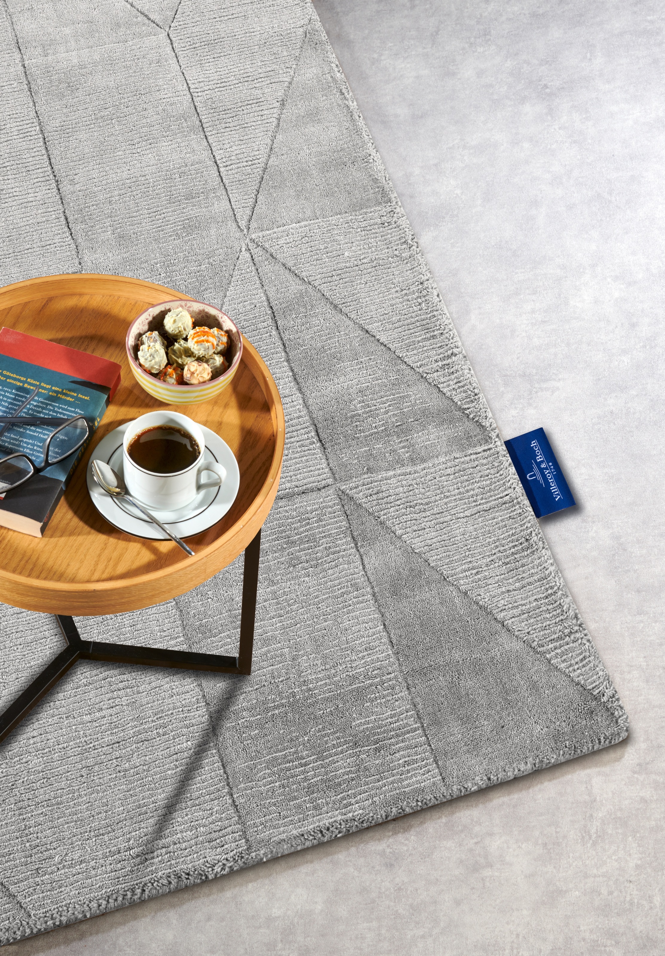 Villeroy & Boch Wollteppich »Ursule«, rechteckig, 10 mm Höhe, Läufer, handgewebt, Wolle, Natur, Wohnzimmer, Geometrie, Boho