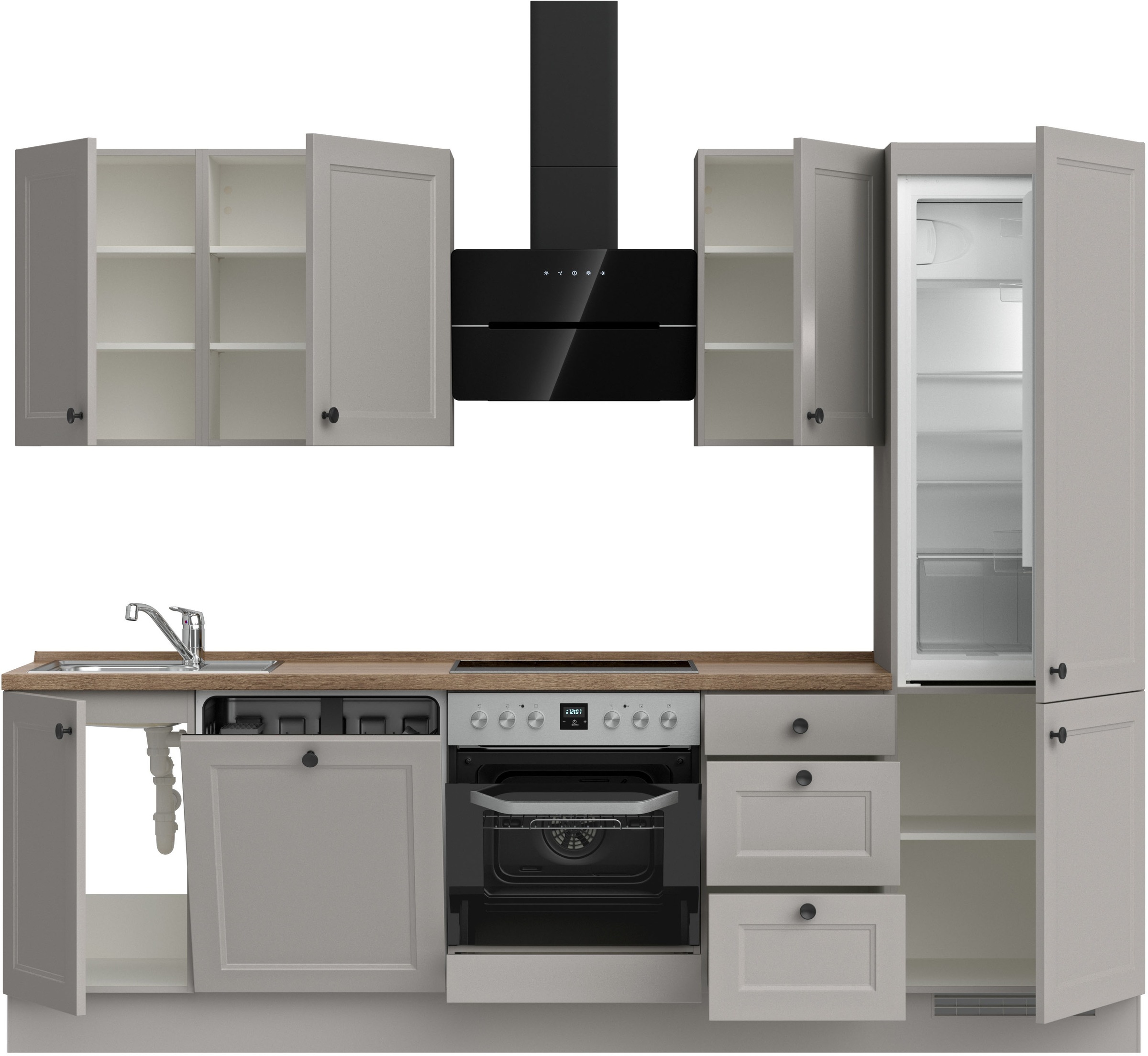 nobilia® Küchenzeile »"Cascada II"«, vormontiert, Breite 270 cm, Ausrichtung wählbar, wahlw. mit E-Geräten