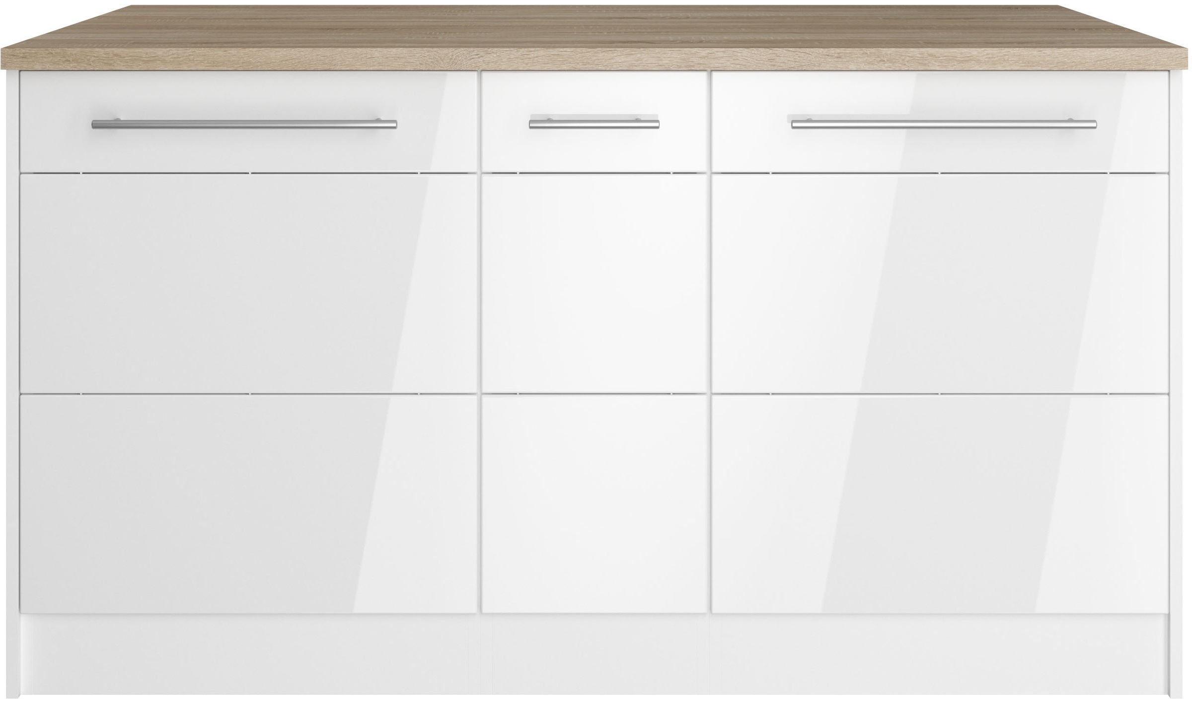 KOCHSTATION Kücheninsel »KS-Wien«, Breite 153 cm, MDF-Fronten, Flaschenregal