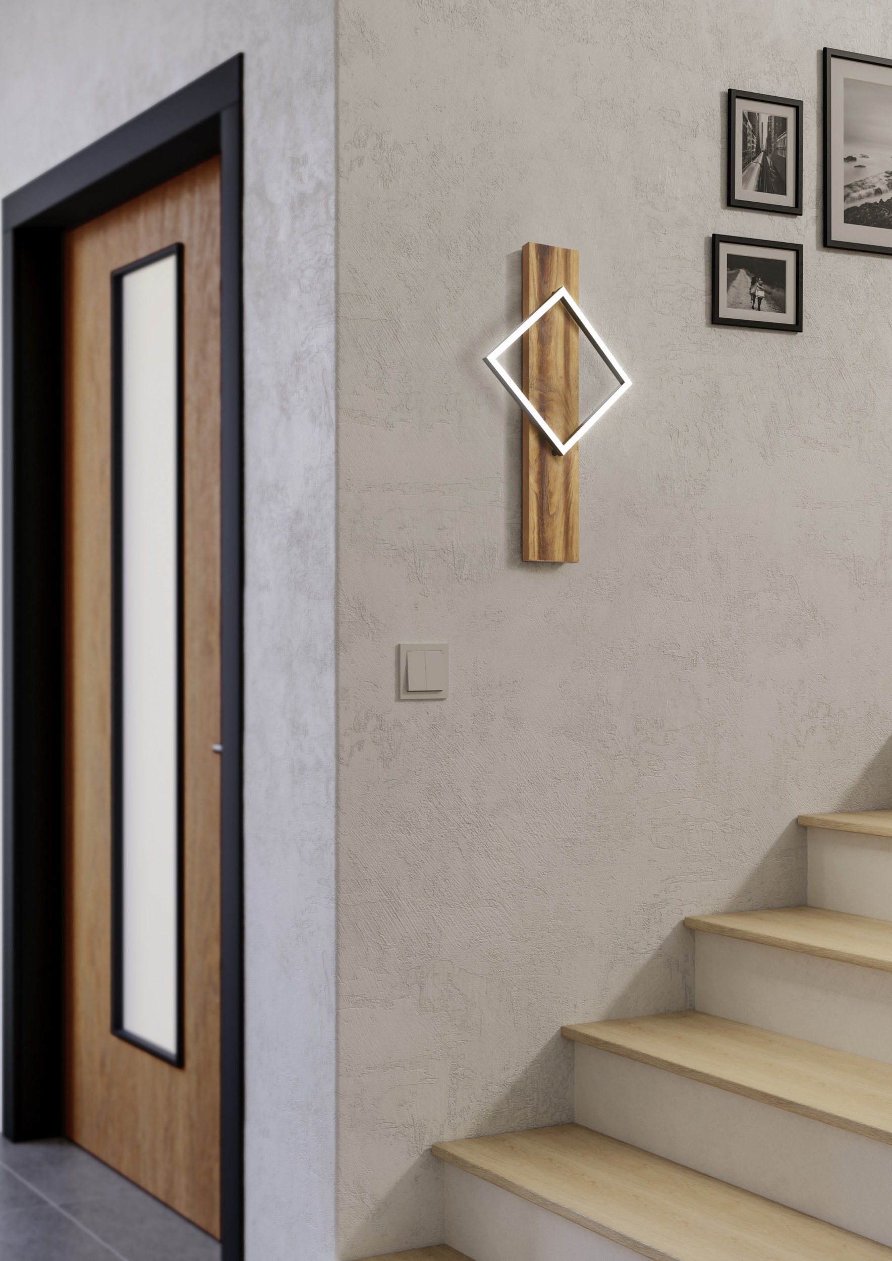 EGLO Wandleuchte »BOYAL Wandlampe - Stahl, Holz - LED - 1X13W - IP20« LED-M günstig online kaufen