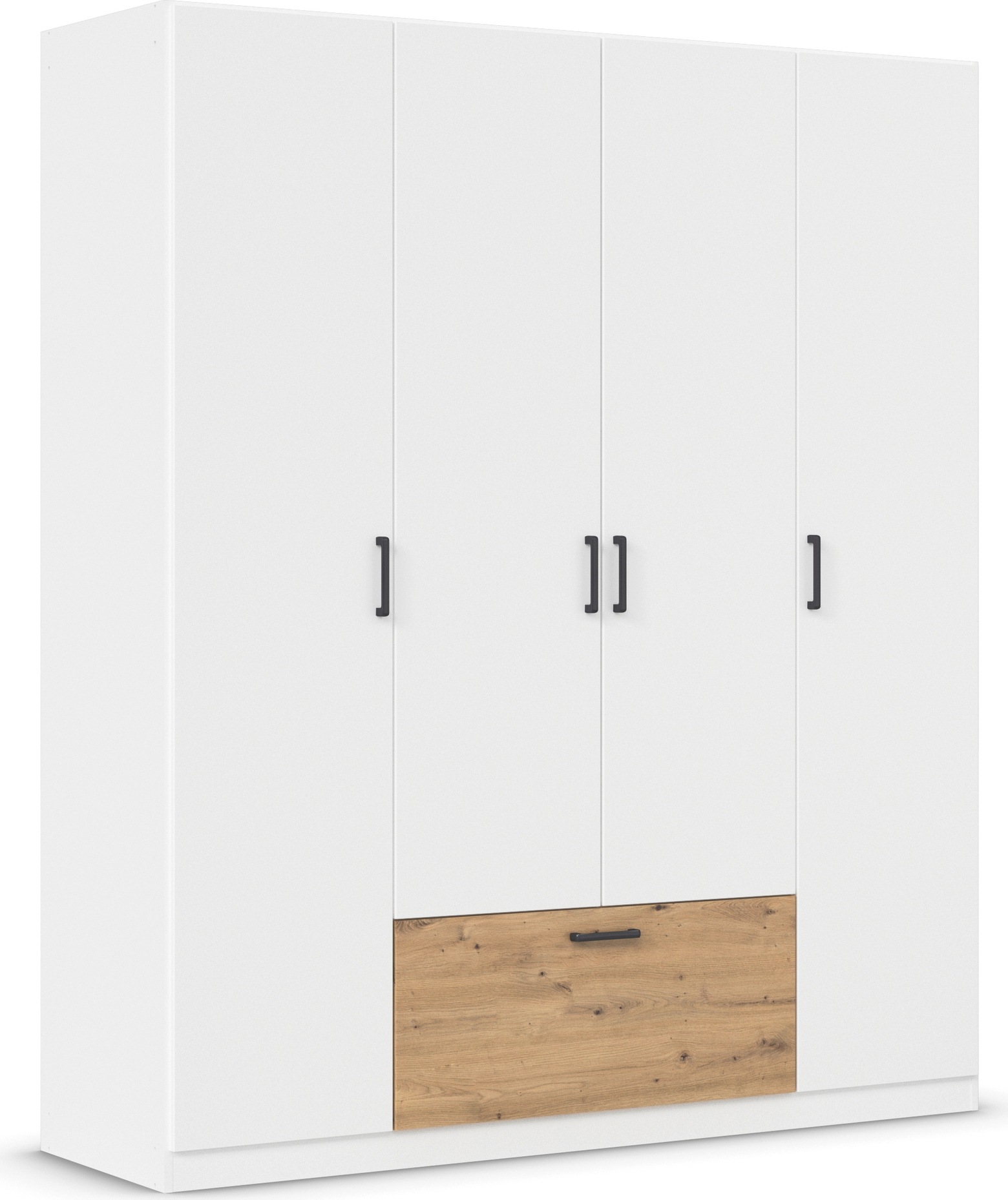 rauch Drehtürenschrank »Kleiderschrank Schrank Garderobe Wäscheschrank BARI«, mit Schubasten mittig, moderner Griff in Graumetallic MADE IN GERMANY