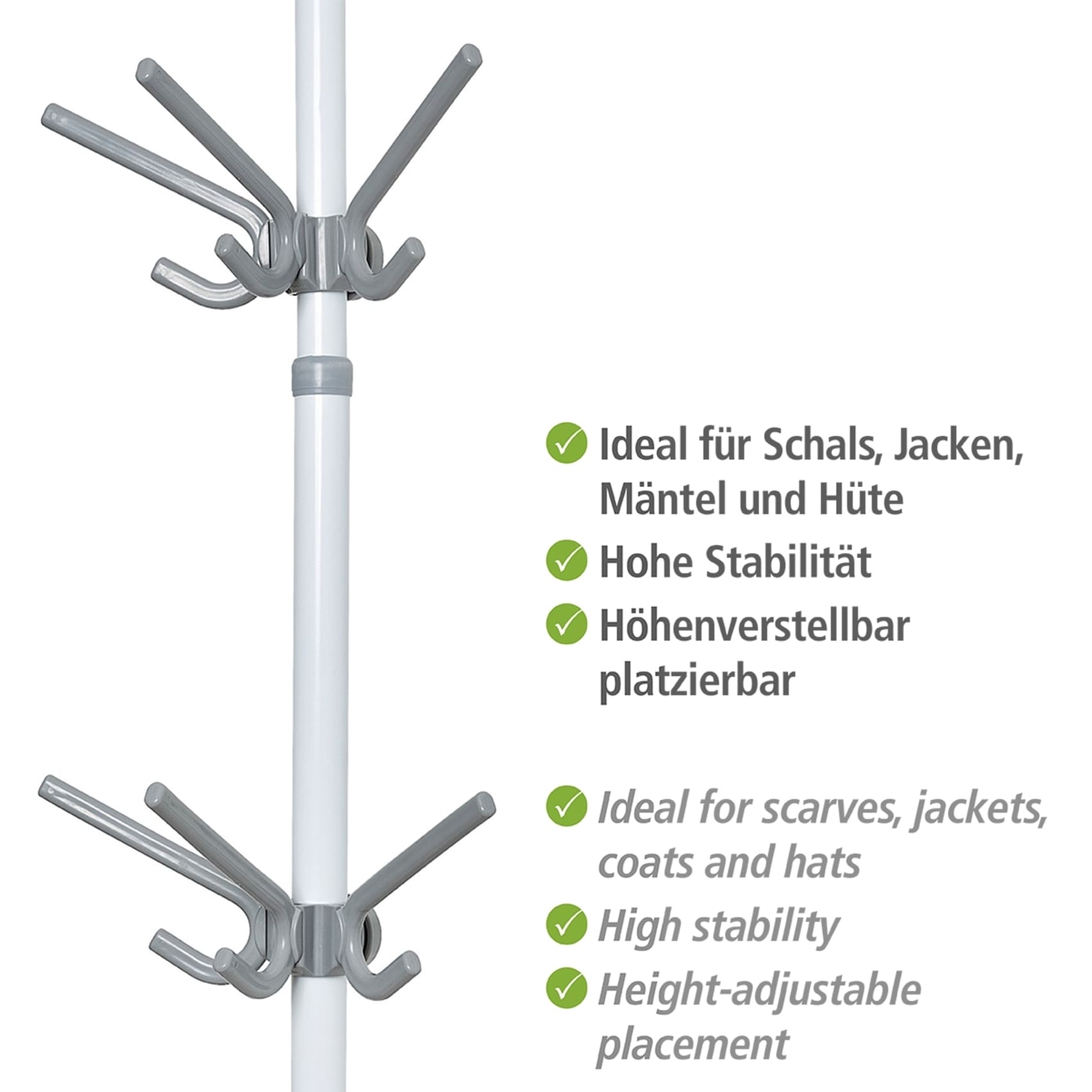 WENKO Kleiderhaken »Modell Herkules«, Haken mit 3 Aufhängern, Erweiterung zum WENKO Herkules Teleskop-System