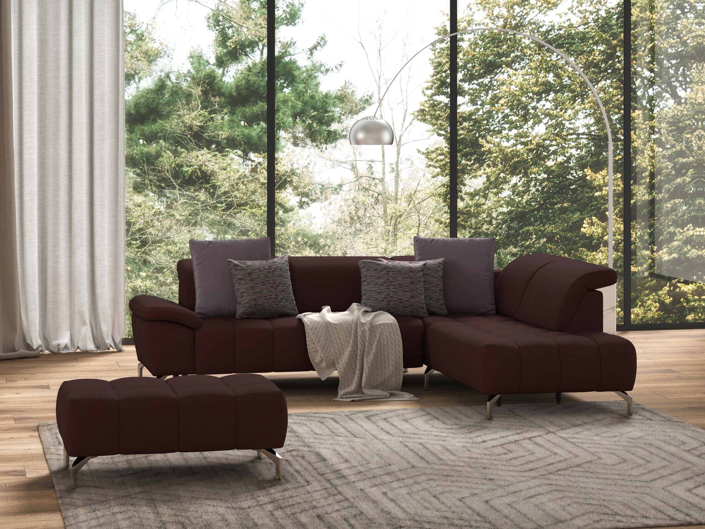 sit&more Ecksofa »Cool L-Form«, wahlweise mit Kopfteilverstellung und Vorziehsitz, motorisch