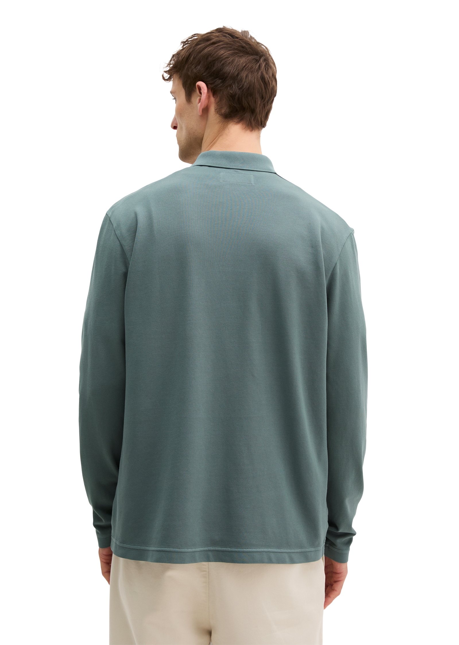 Marc O'Polo Langarm-Poloshirt Piqué regular fit aus Bio-Baumwolle mit Elasthan