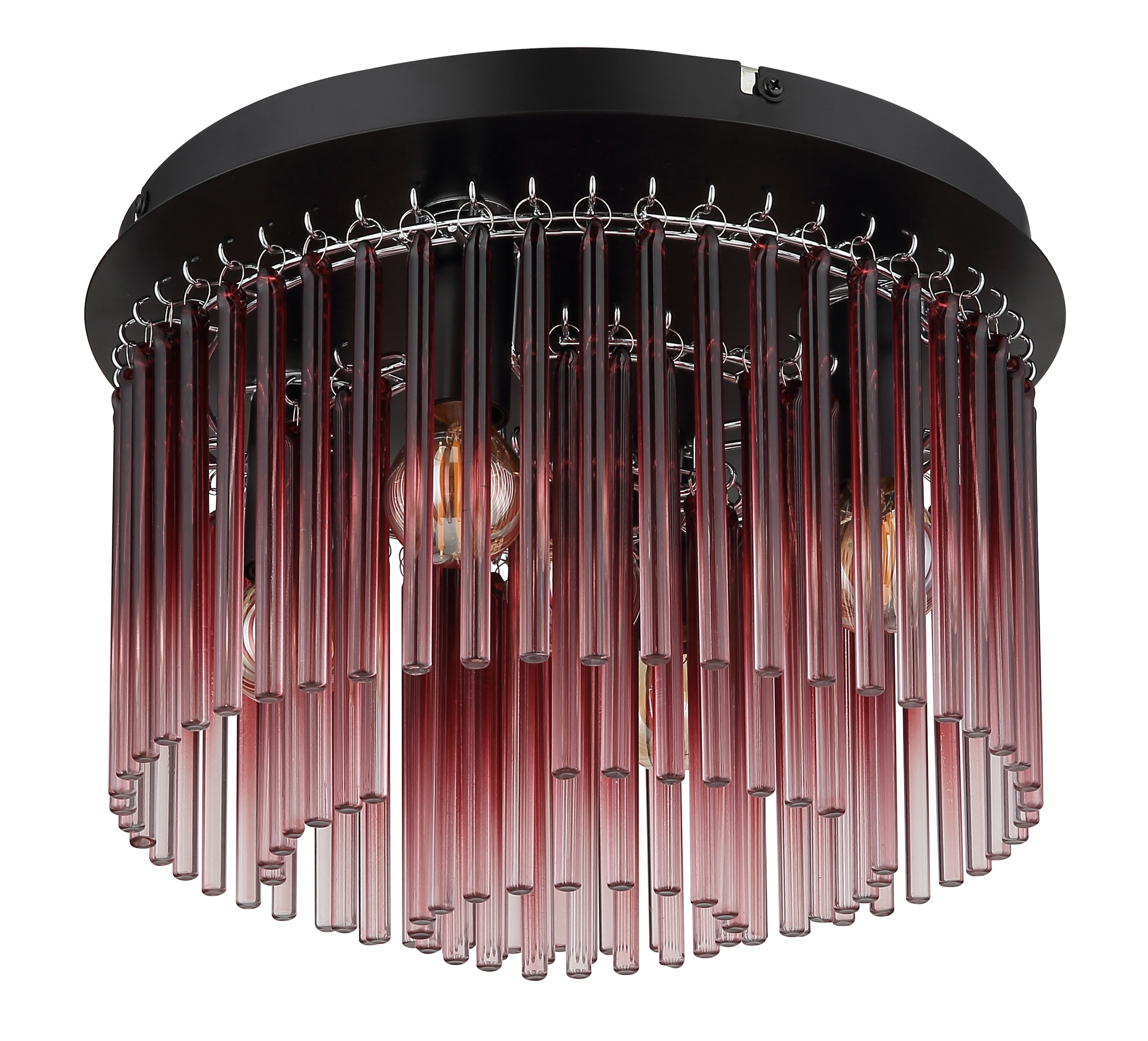 GLOBO LIGHTING Deckenleuchte »GORLEY«, Leuchtmittel E14 | ohne Leuchtmittel, Deckenleuchte/Glasstäbe/Glas brombeerfarben/Wohnzimmer/Esszimmer