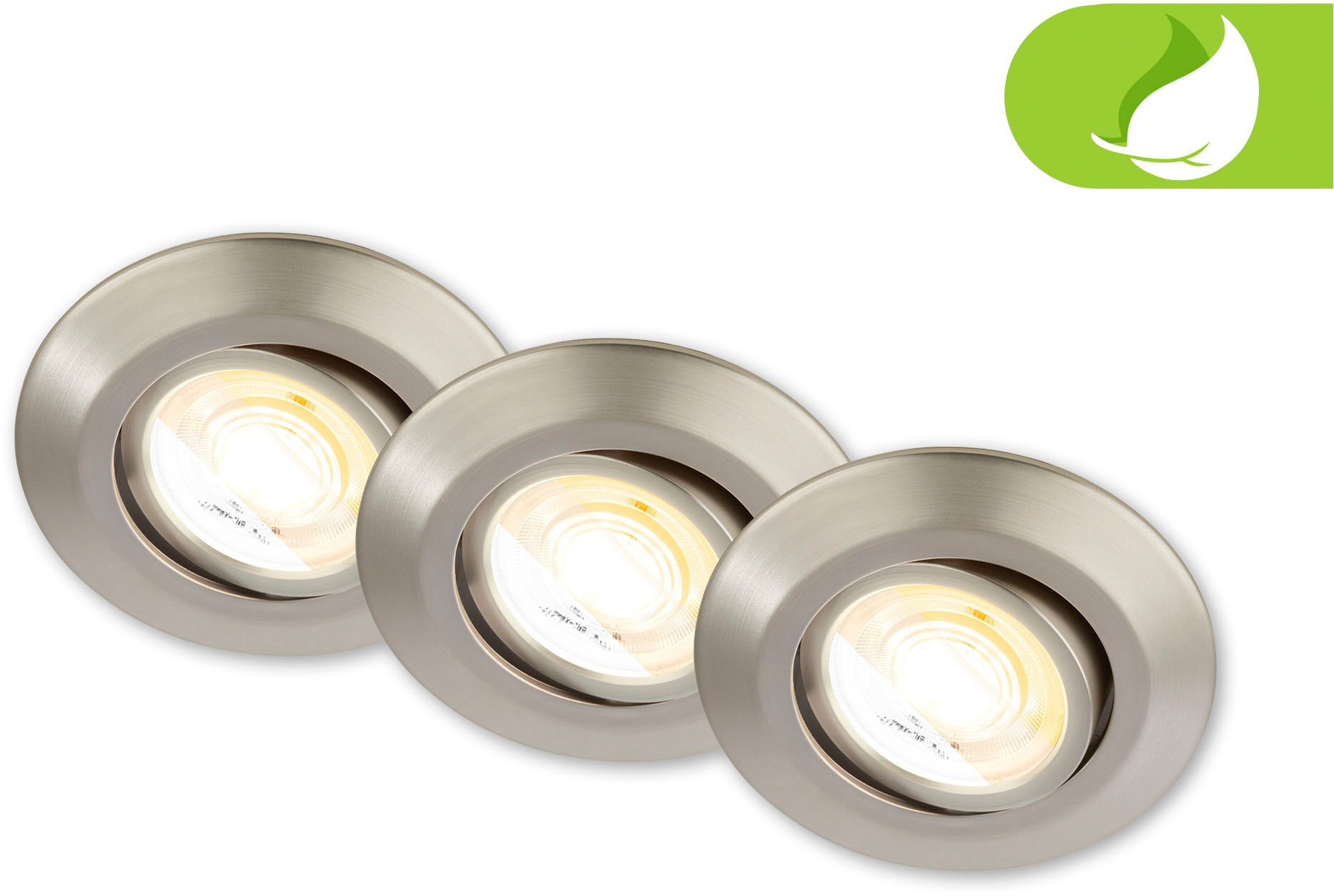 Briloner Leuchten LED Deckeneinbaustrahler, 3er-Set, schwenkbar, 4,9 Watt L günstig online kaufen
