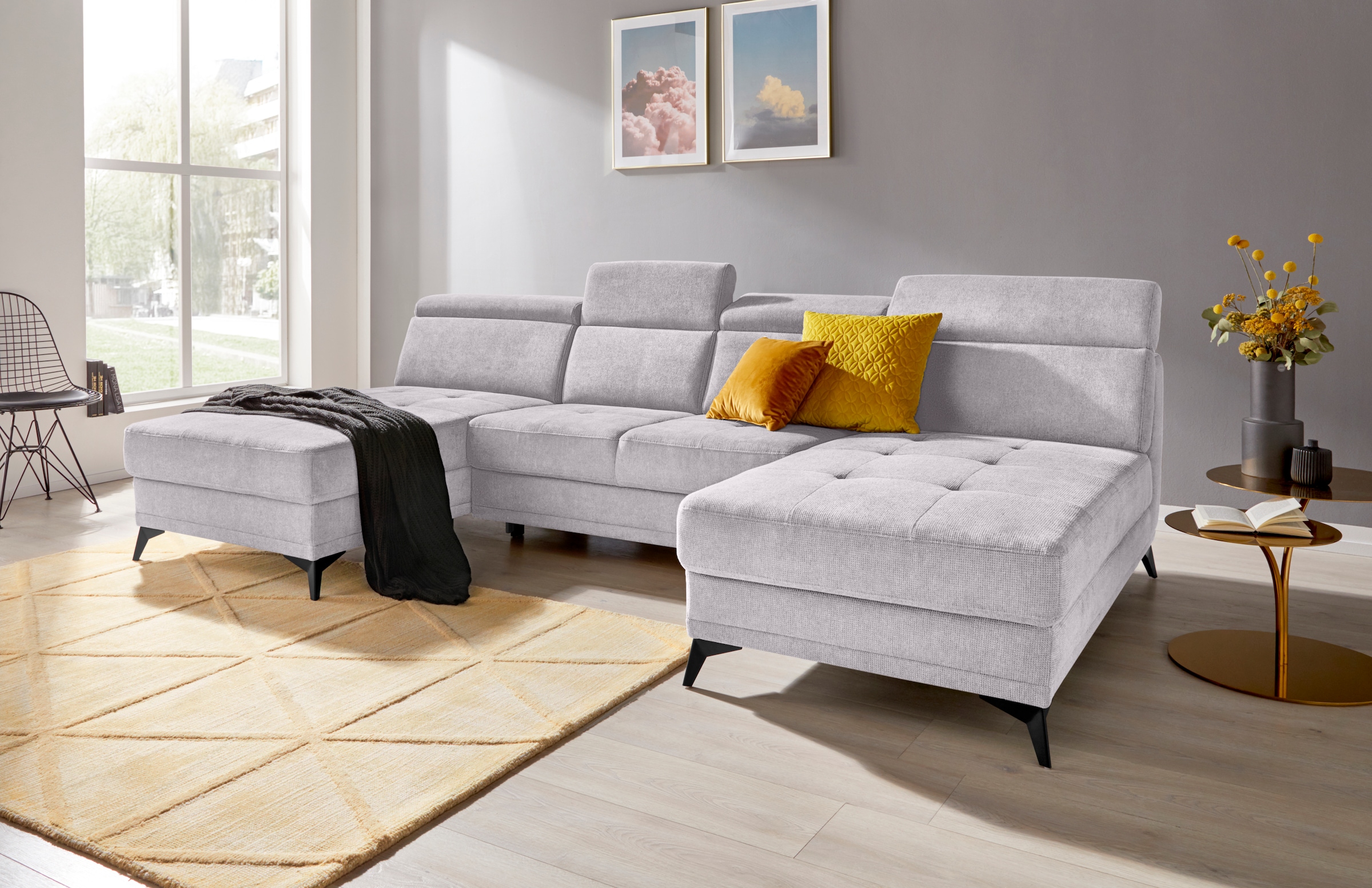 Home affaire Wohnlandschaft »Cardiz U-Form« inkl.Kopfteilverstellung und Fe günstig online kaufen