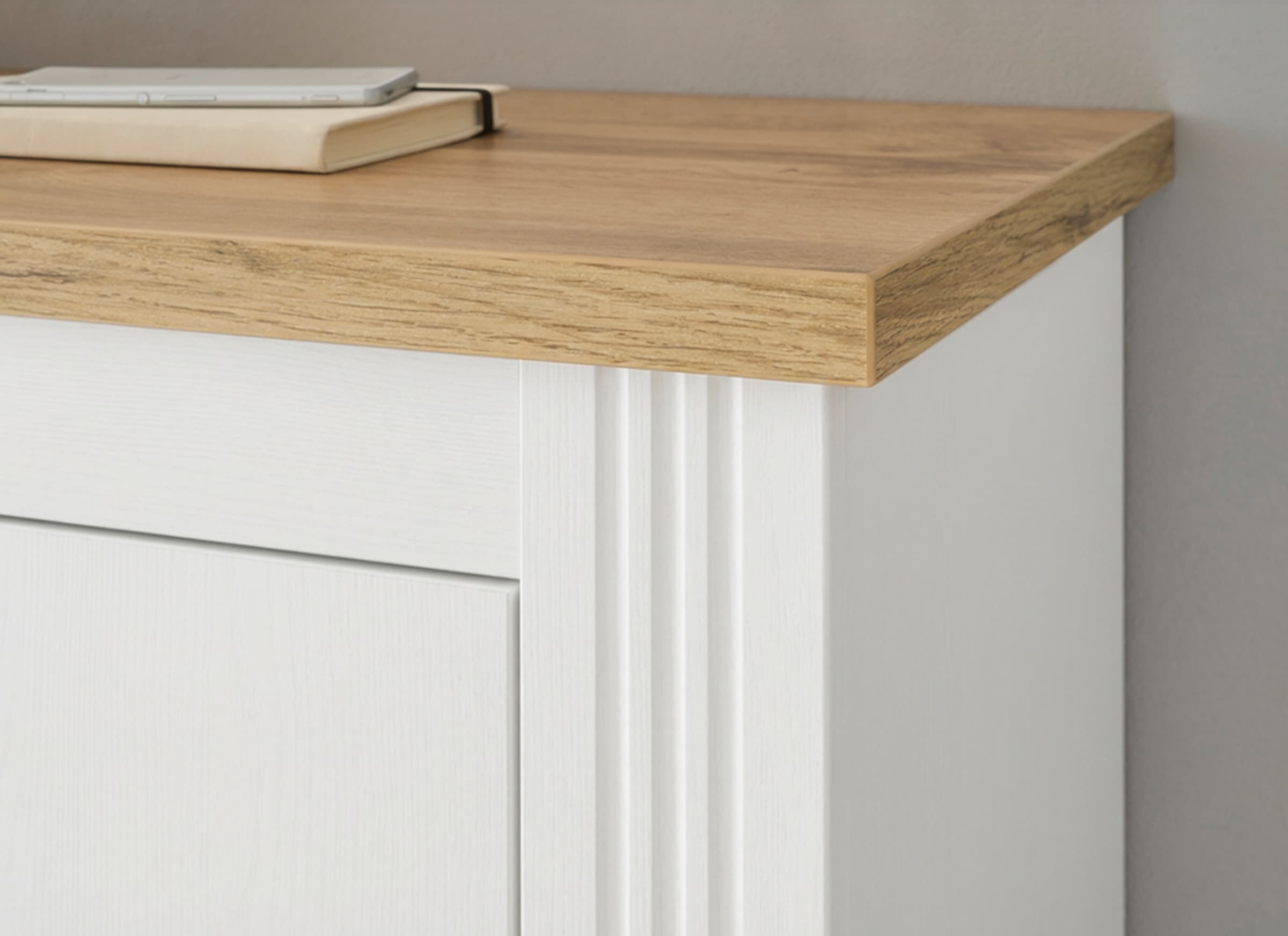 OTTO home Büromöbel-Set »Westminster, wohnliches Home-Office, Büro in zwei Farben verfügbar« Set, 2 tlg. enthält Sekretär und Sideboard im Landhausstil, mit Kabelkanal