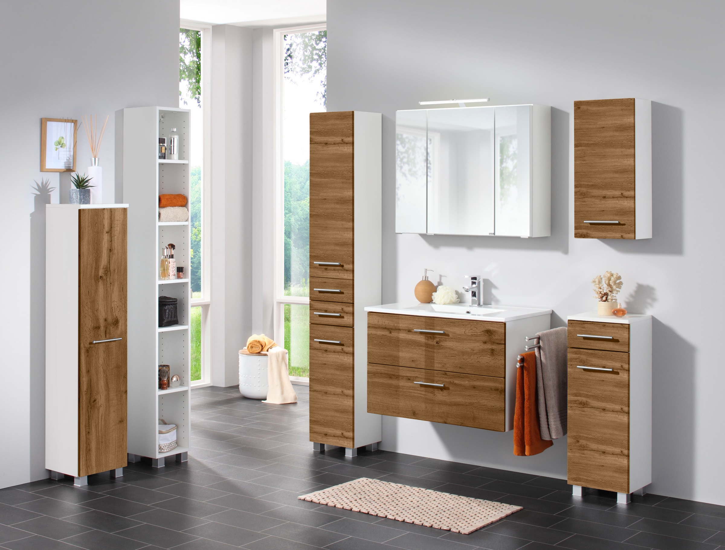 welltime Midischrank »Trento, verschiedene Ausführungen und Farben« Badmöbel, Breite 30 cm, 1 Tür, Made in Germany