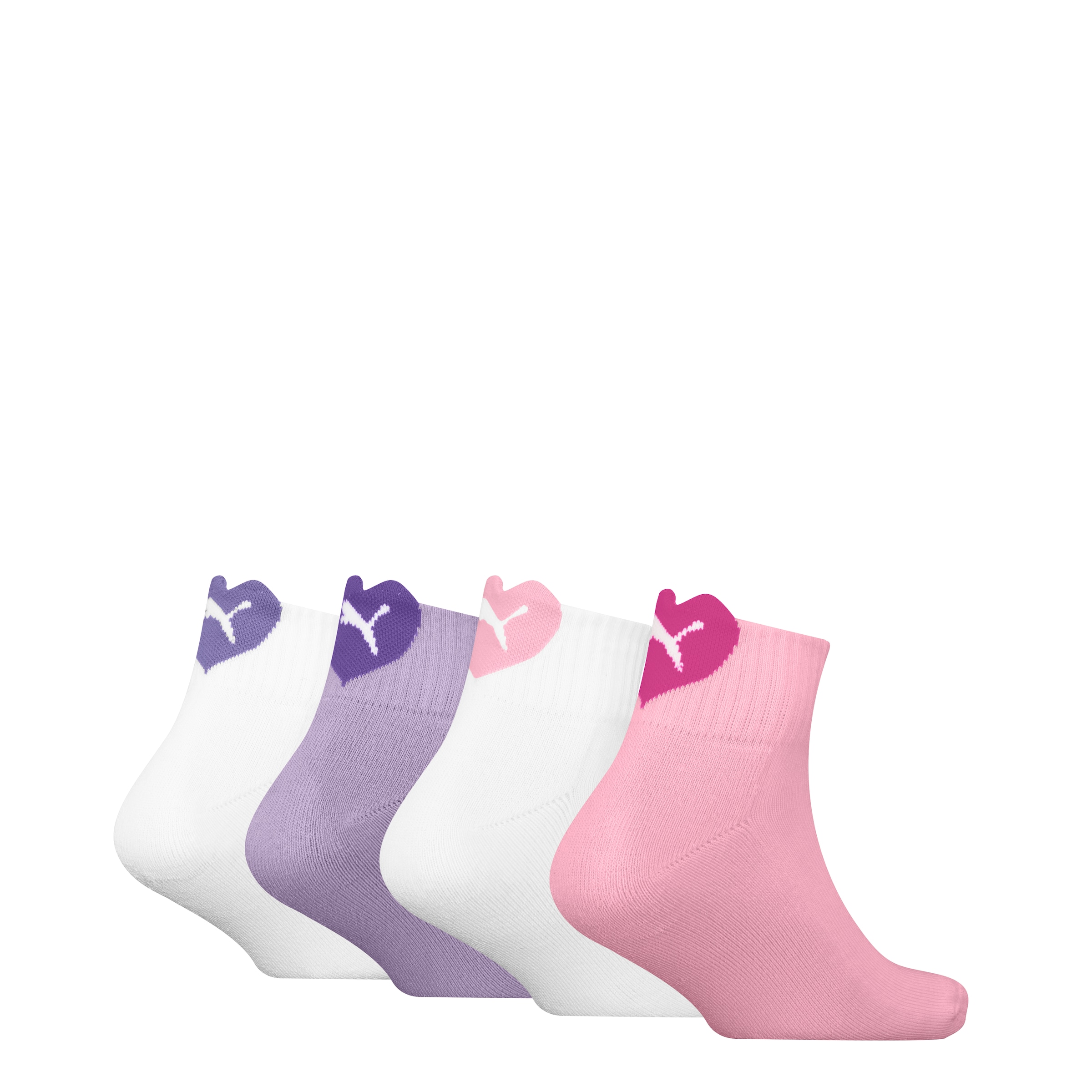 PUMA Kurzsocken »PUMA KIDS HEART LOGO QUARTER 4P ECOM« 4er-Pack,  mit verstärkter Ferse