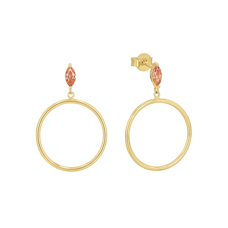 AMOR Paar Ohrhänger »2037004« mit Zirkonia (synth.) gelbgoldfarben-apricot + apricot Attraktive Ohrhänger für Damen von der beliebten...