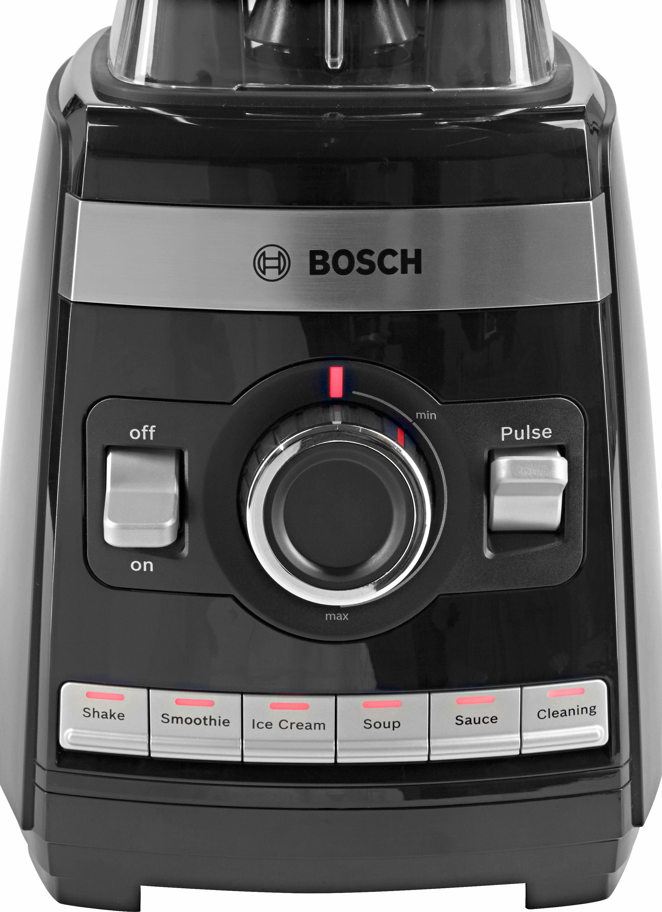 BOSCH Standmixer »VitaBoost MMBH6P6BDE, 6 Programme, 45.000 U/Min, schwarz«, 1600 W, Hochleistungsmixer, 2,5l Tritan-Mixbehälter, 6 Edelst.Klingen, Stopfer