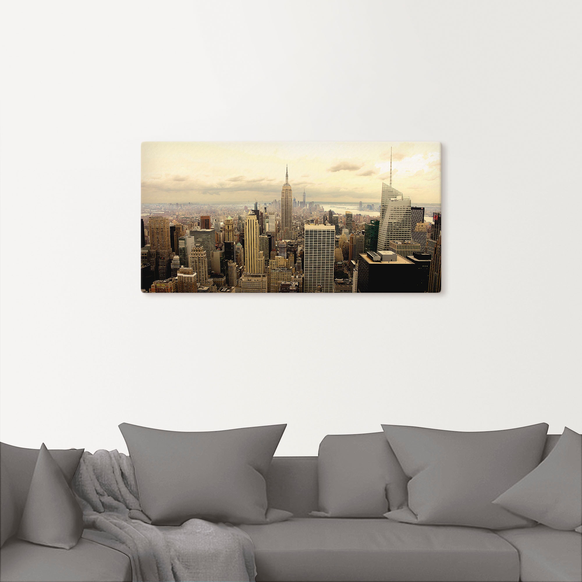 Artland Leinwandbild »Skyline Manhattan - New York« Amerika 1 Stk. tlg. auf Holzrahmen gespannt