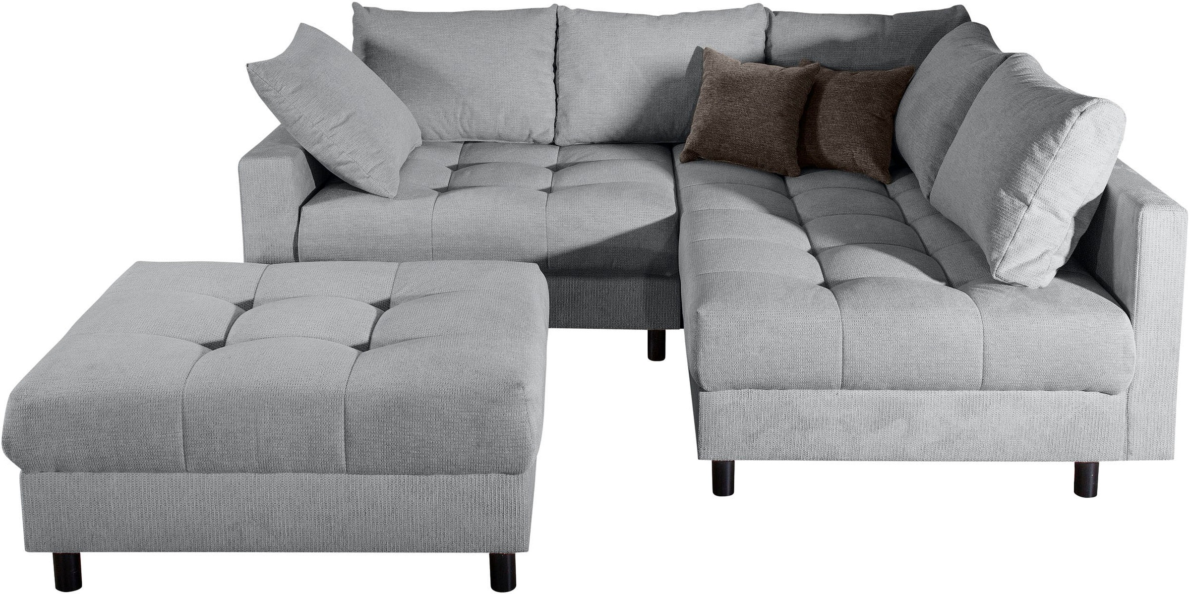Home affaire Ecksofa »Toni L-Form«, Ottomane beidseitig montierbar, Federke günstig online kaufen