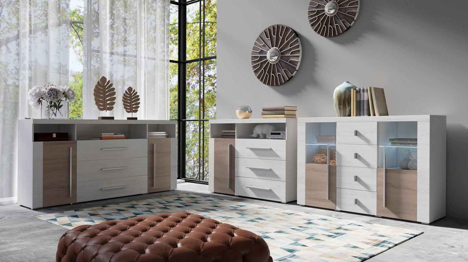 INOSIGN Sideboard »Roger,Breite 120cm, moderne Anrichte mit 3 Schubladen«, Kommode mit viel Stauraum, Masse 120x92x38,5 (B/H/T)