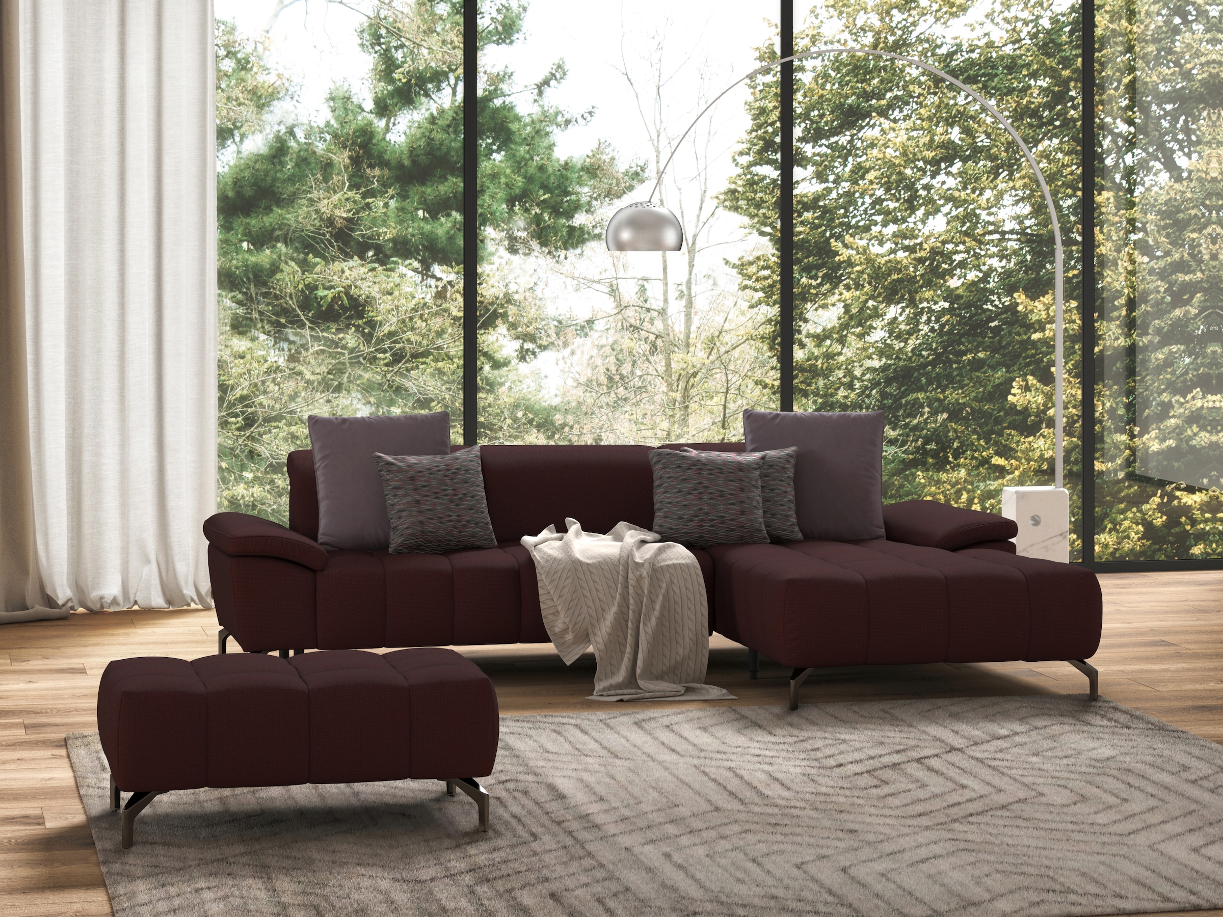 sit&more Ecksofa »Cool L-Form«, wahlweise mit Kopfteilverstellung und Vorziehsitz, motorisch