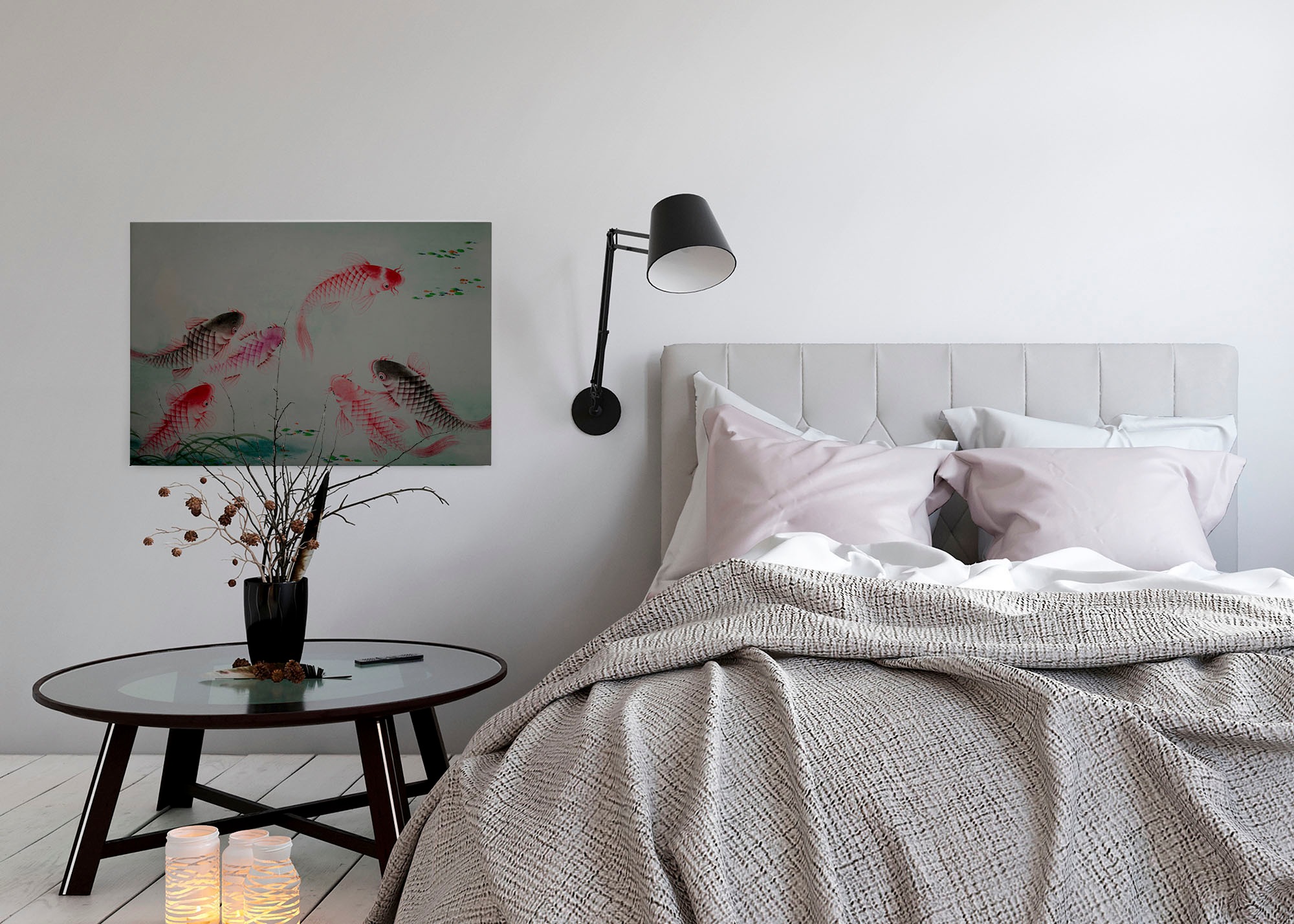 A.S. Création Leinwandbild »dancing kois« Kunst | Tiere 1 Stk. tlg. Keilrahmen Bild Fische Asiatisch Koi Leinwand-Bild Wohnzimmer modern