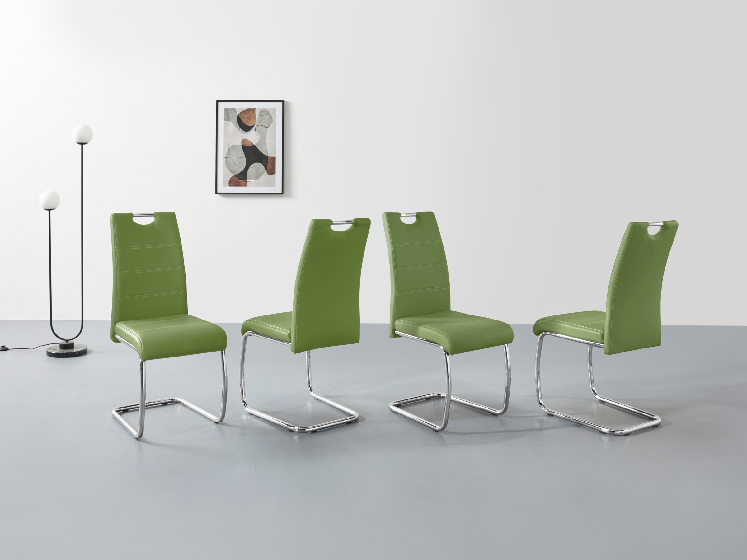 HELA Freischwinger »Flora, Esszimmerstühle«, (Set), 4 St., Kunstleder, Schw günstig online kaufen