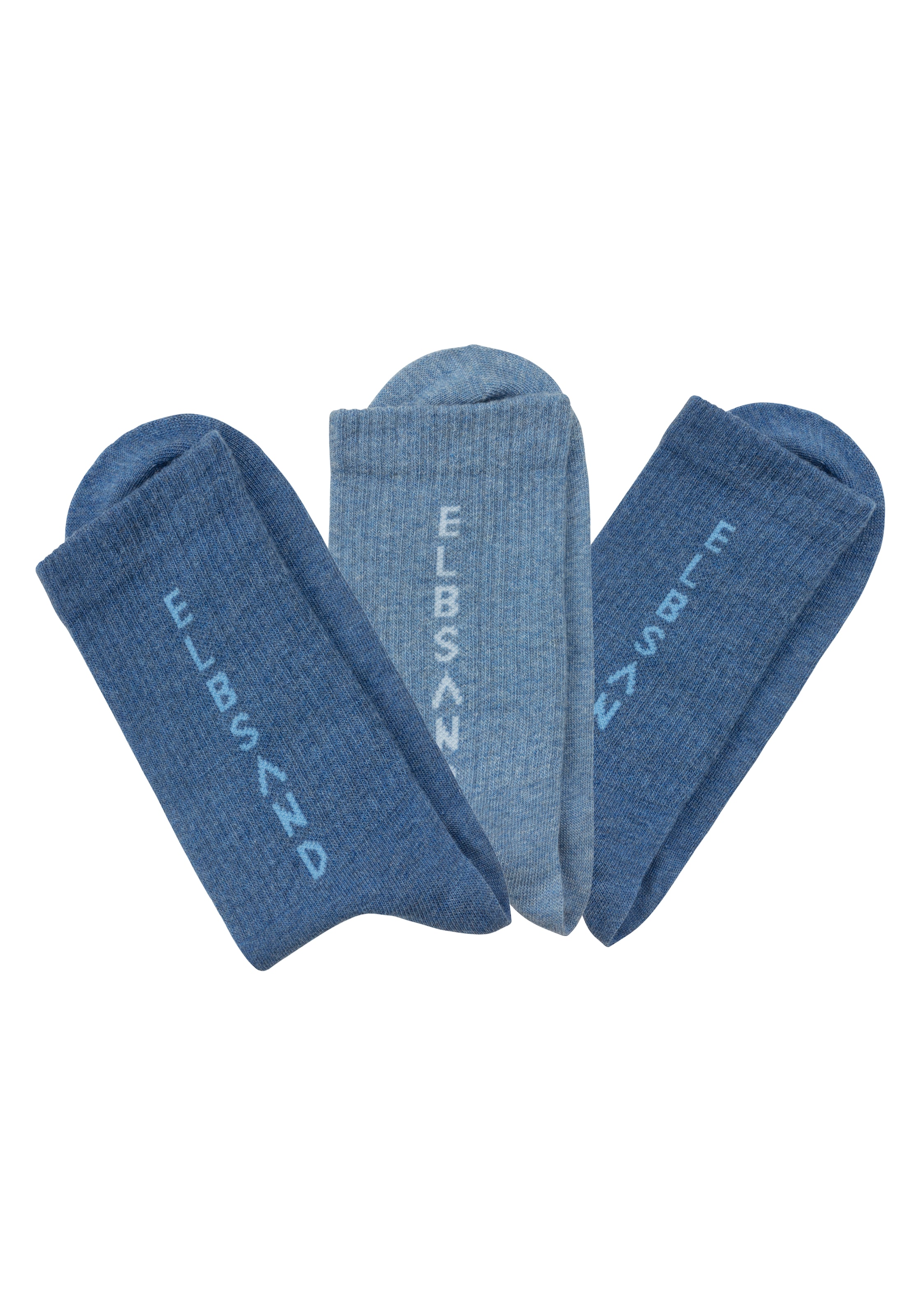 Elbsand Socken, (Packung, 3 Paar), mit eingestricktem Schriftzug