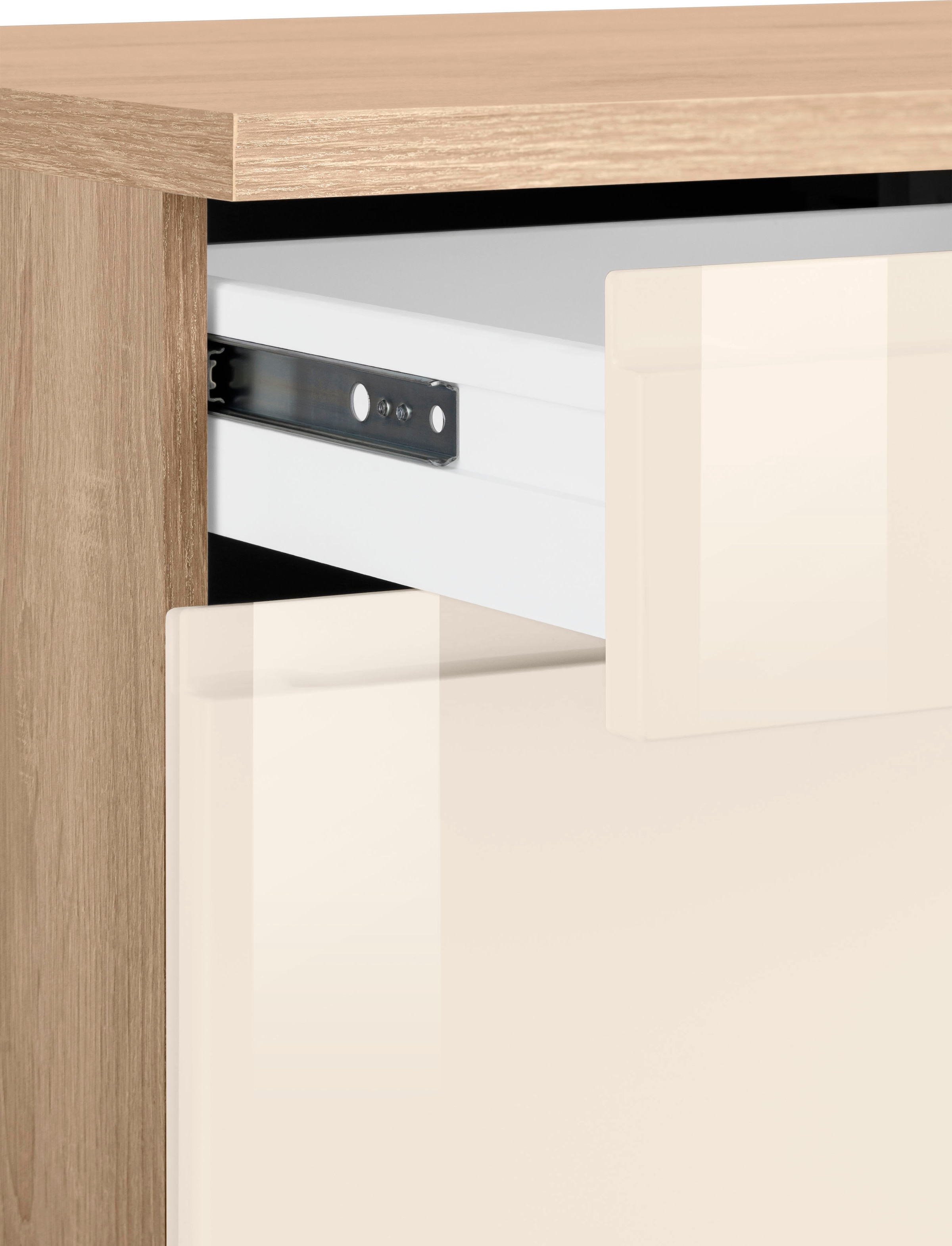 KOCHSTATION Unterschrank »KS-Virginia«, 85 cm hoch, 150 cm breit, 3 Schubladen, 3 Türen, griffloses Design