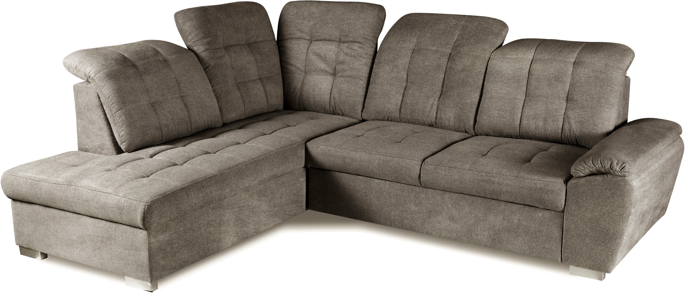 WERK2 Ecksofa »Brindisi, bequem und komfortabel, L-Form«, mit verstellbaren Kopfteilen, Bettfunktion & Bettkasten