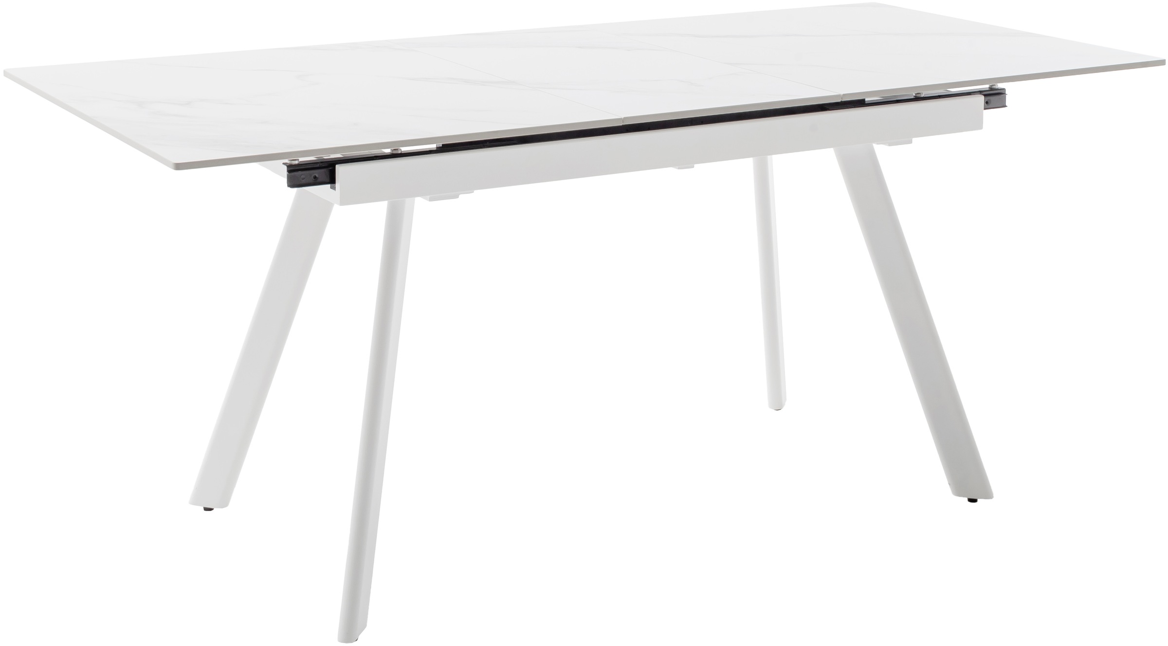 MCA furniture Esstisch »PARENZO Auzugtisch 140-180 cm weiß marmoriert - bis 8 Personen«, (1 St.), Keramik, Metall weiß, Synchronauszug, ausziehbar, 6-8 Personen