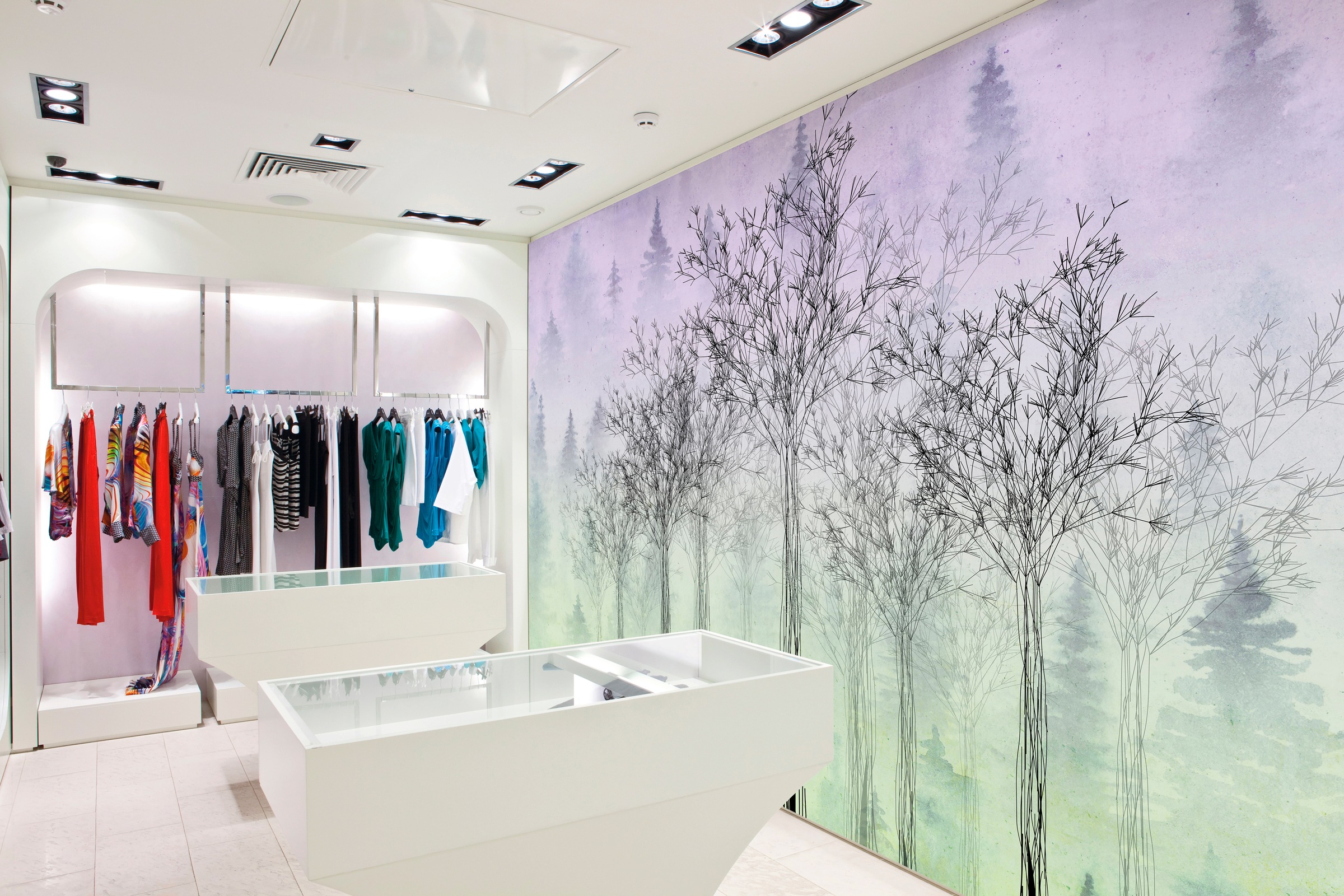 Architects Paper Fototapete »Atelier 47 Trees Artwork 2«, Wald, Vlies, Wand, Schräge, Decke