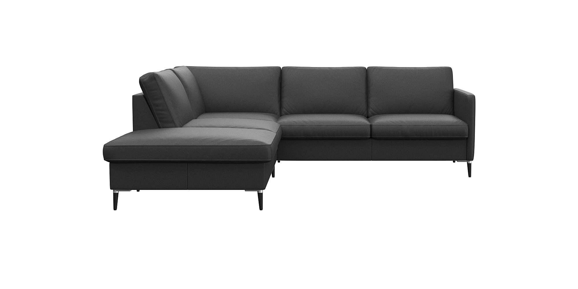FLEXLUX Ecksofa »Fiore, L-Form«, schmale Armlehnen, Füße Alu/schwarz, B/T 2 günstig online kaufen