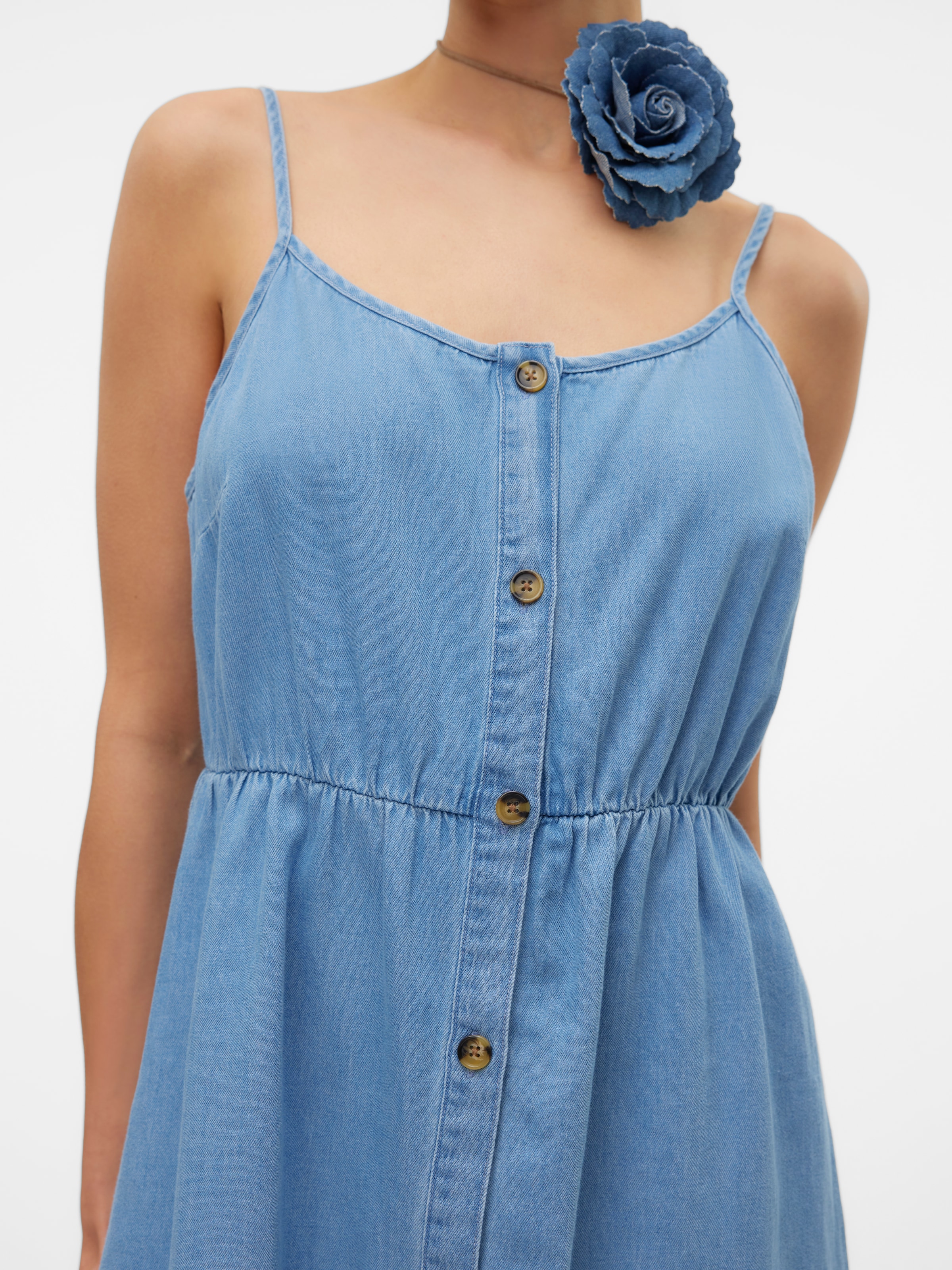 Vero Moda Jeanskleid »VMFLICKA STRAP SHORT DRESS LCS« Baumwolle, regular fit, verstellbare Träger