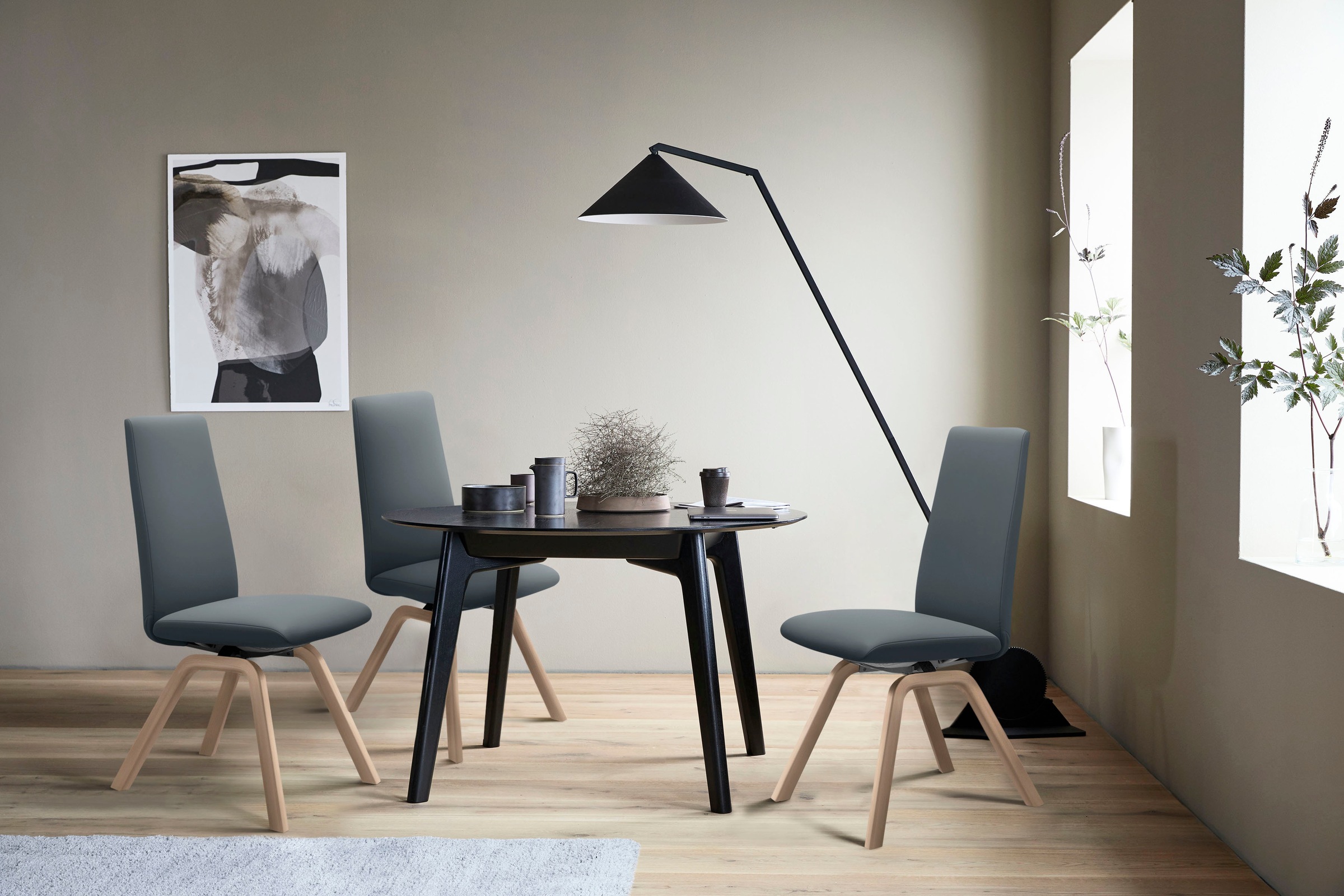 Stressless® Polsterstuhl »Laurel«, Leder BATICK, High Back, Größe M, mit schräggestellten Beinen in Schwarz