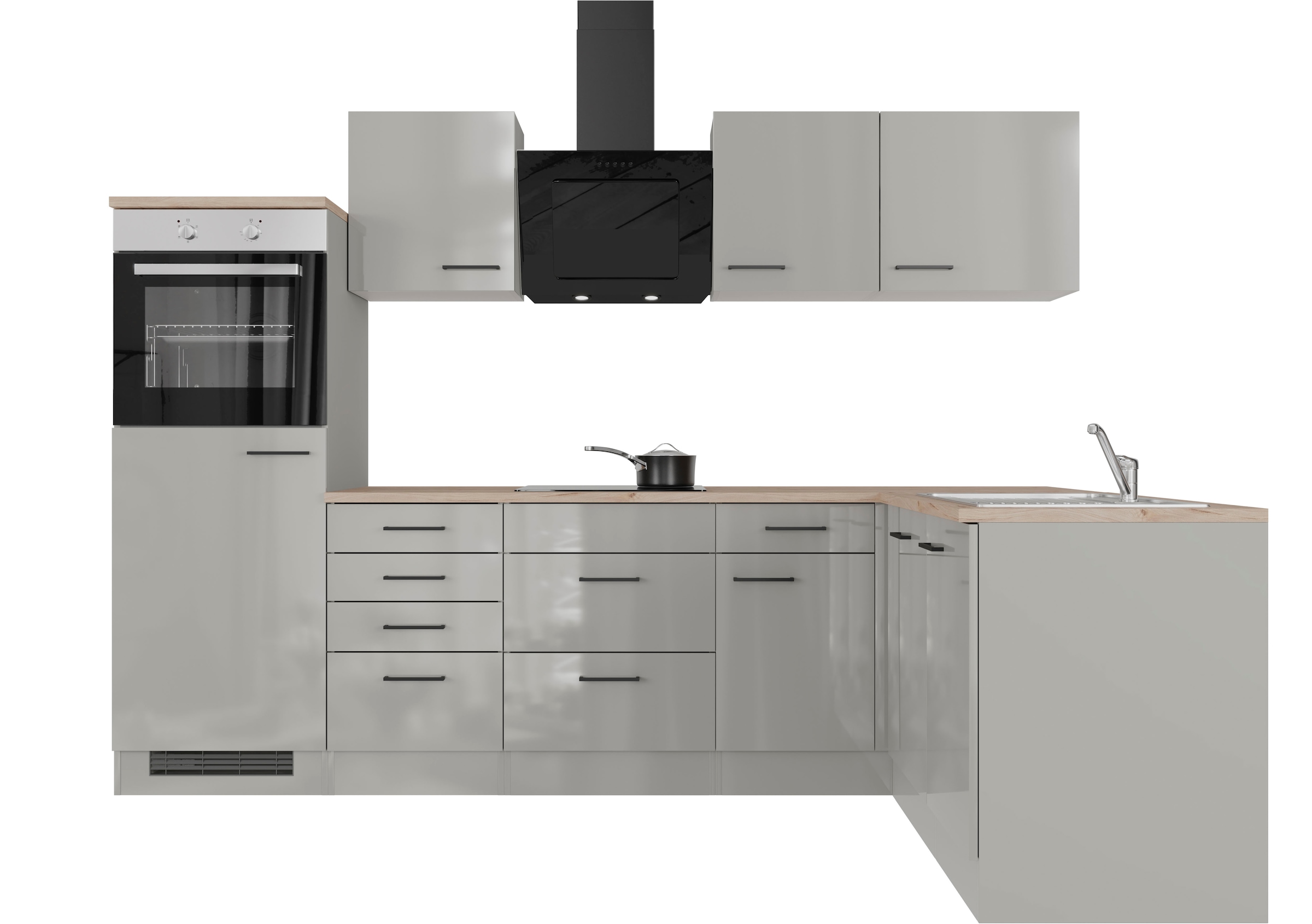 Flex-Well Küchenzeile »Lund« wahlweise mit E-Geräten, Stellbreite 280x170 c günstig online kaufen