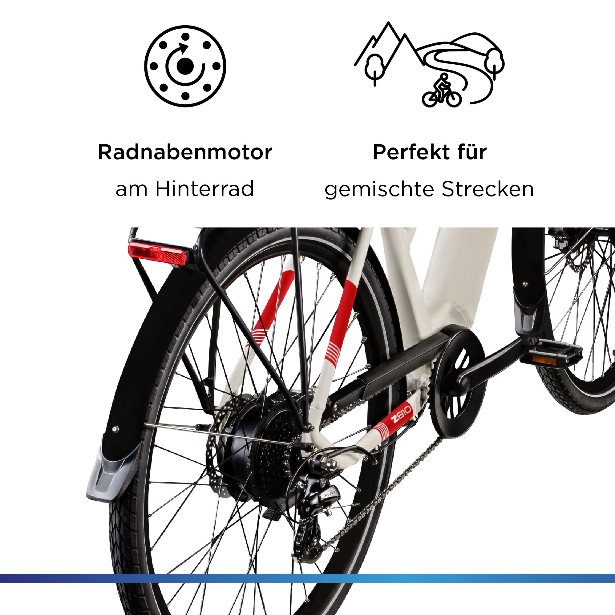 Zündapp E-Bike »Z810«, 8 Gang, Shimano, Altus RD-M310, Heckmotor 250 W