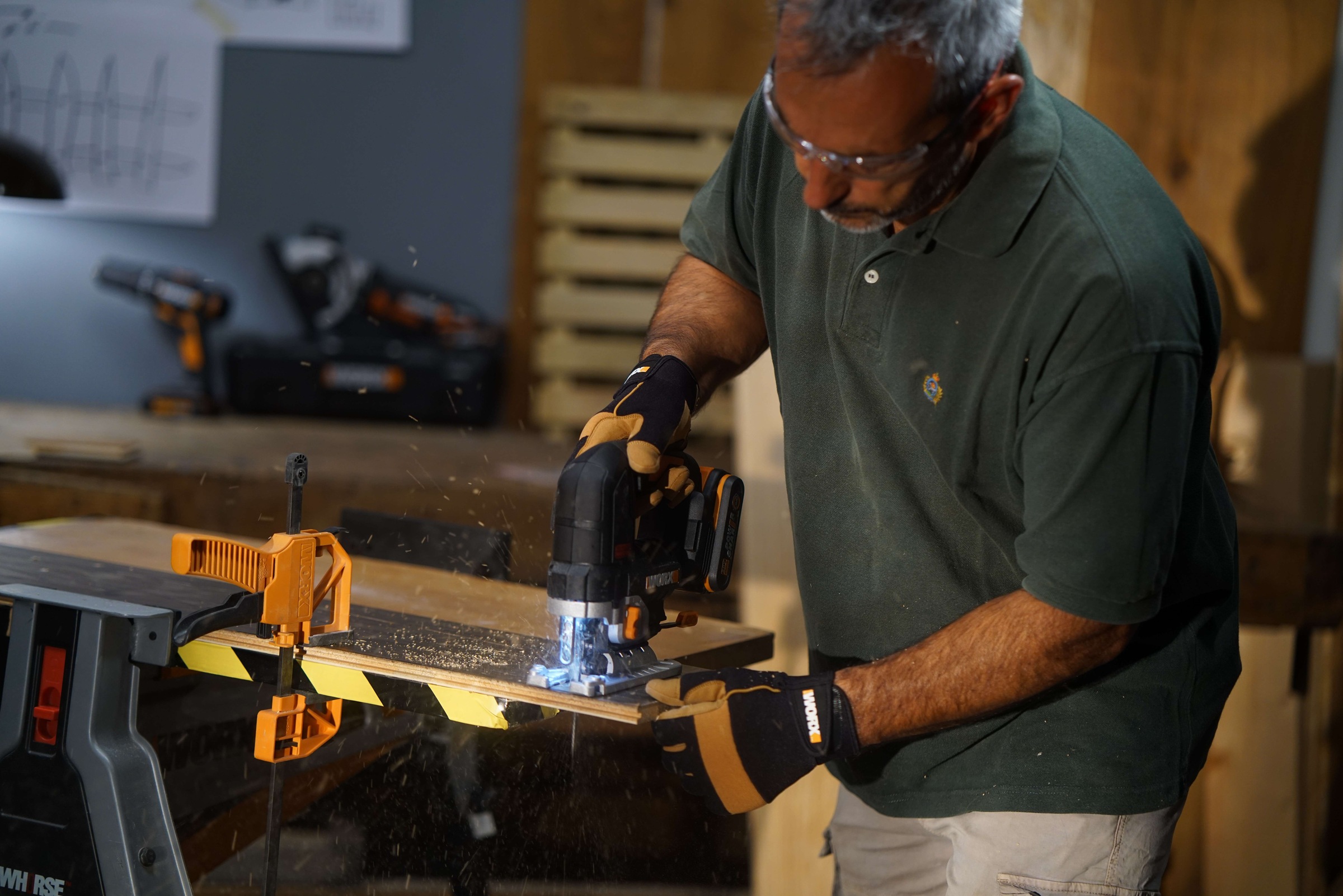 Worx Akku-Stichsäge »NITRO WX542«, Brushless-Motor, mit Absaug-Adapter, inkl. Akku & Ladegerät