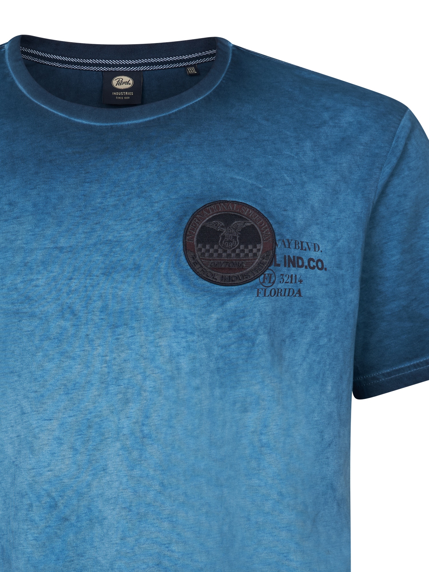 Petrol Industries Rundhalsshirt mit Logo Stickerei