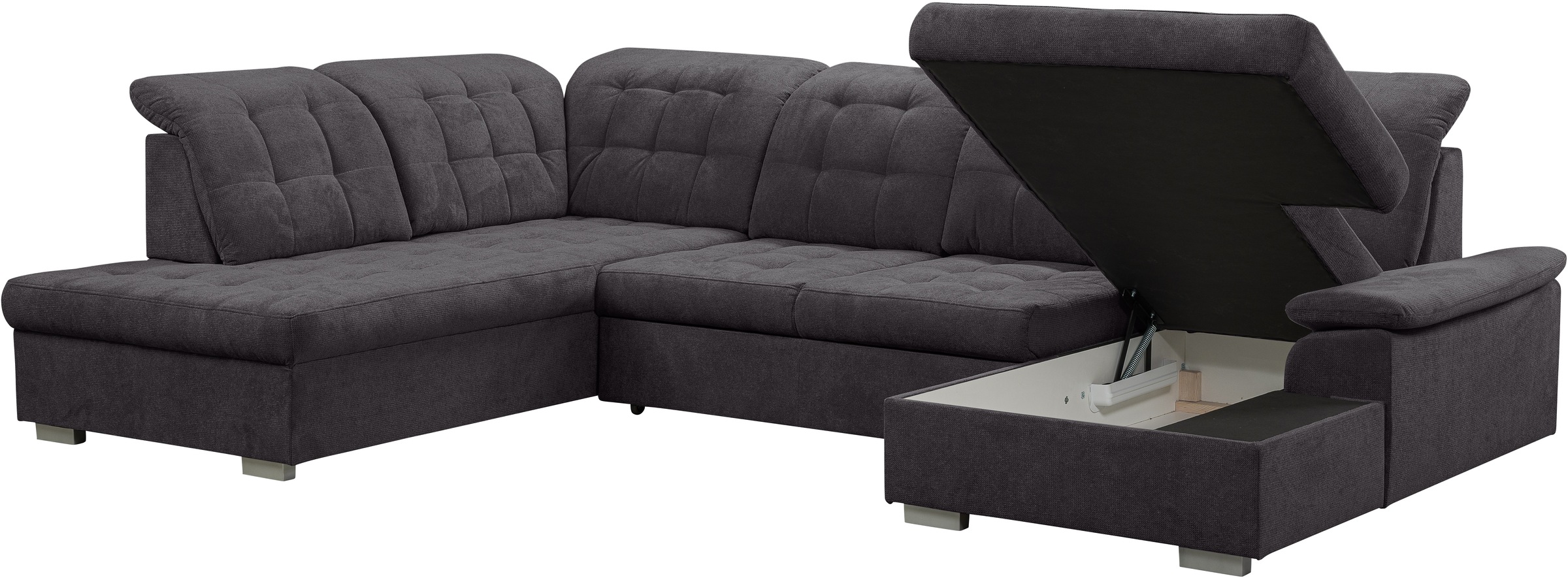 WERK2 Wohnlandschaft »Kordula-New U-Form«, Sofa in U-Form mit Schlaffunktion & Bettkasten, Schlafcouch