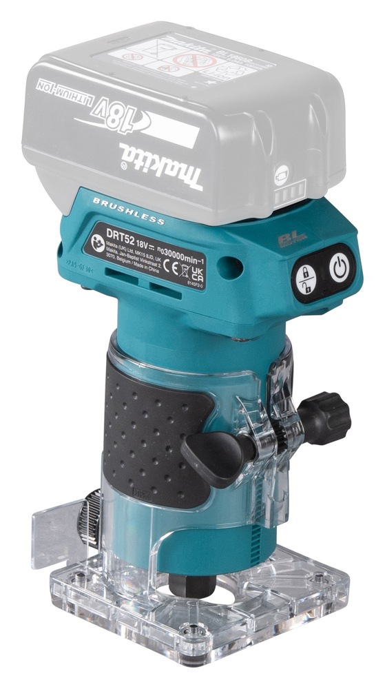 Makita Akku-Fräse »Kantenfräser »DRT52Z« 6 mm, 30.000 min⁻¹, ohne Akku und Ladegerät« leichte bürstenlose Akku-Kantenfräse für Tischler und Hobbyhandwerker