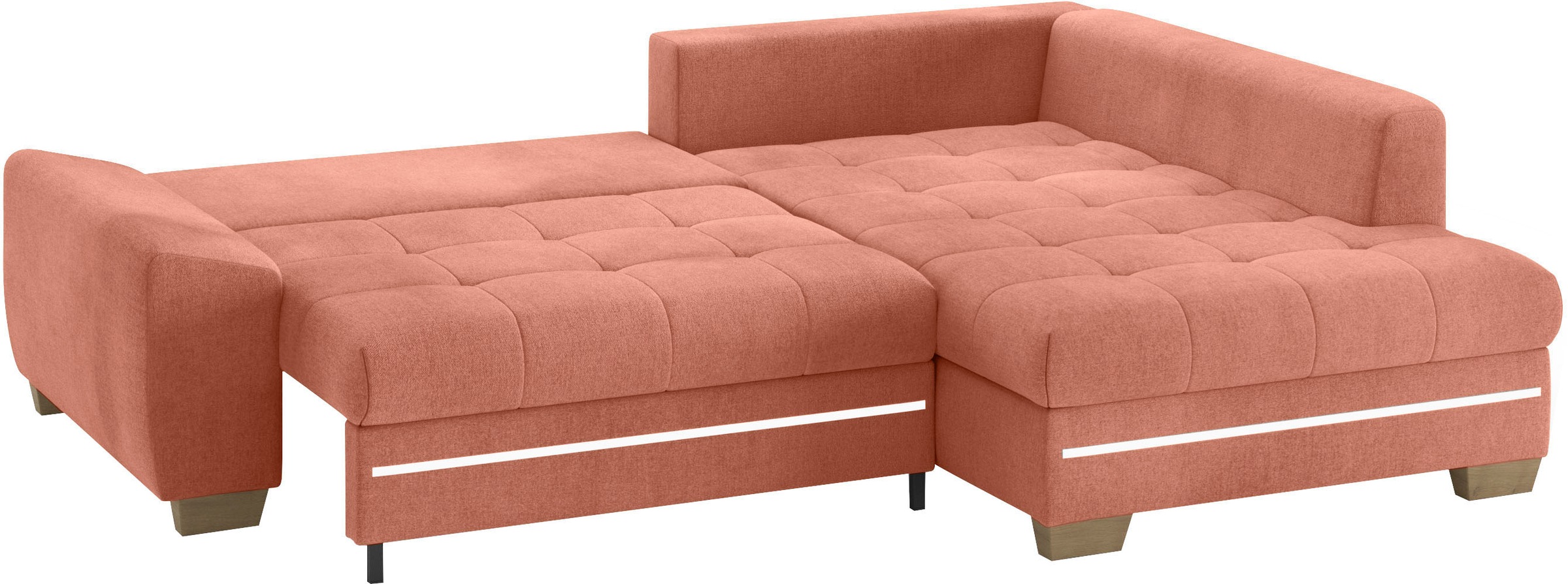 Mr. Couch Ecksofa »Nikita II, L-Form«, mit RGB-LED Beleuchtung, wahlweise mit Bett, Bettkasten, Kaltschaum
