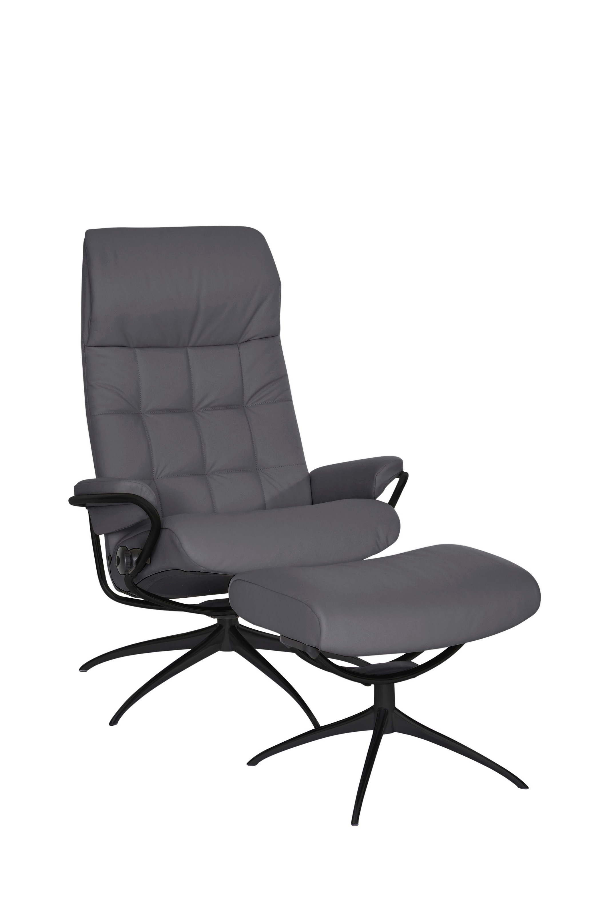 Stressless® Relaxsessel »London« Set, Relaxsessel mit Hocker,  mit Hocker, High Back, mit Star Base, Gestell Schwarz