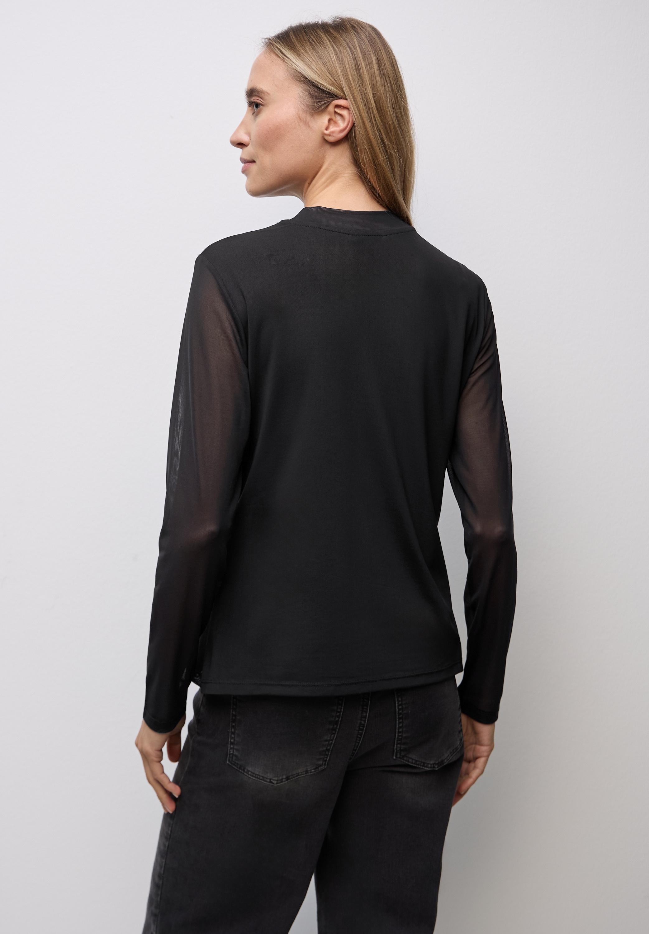 STREET ONE Langarmshirt mit Mesh-Ärmeln