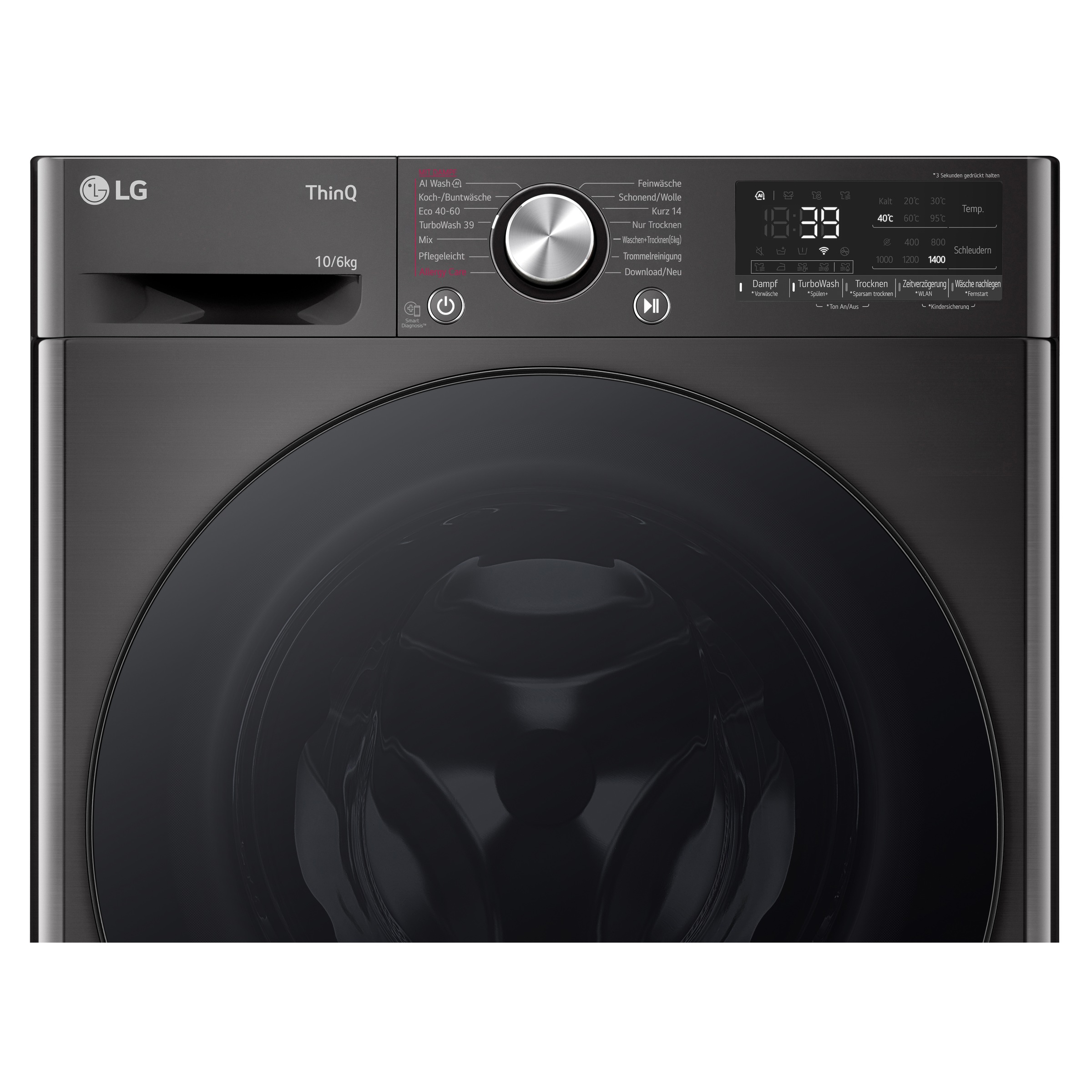 LG Waschmaschine »F4WR700YB«, 10 kg, 1400 U/min, AI Wash, ThinQ App inkl. Programm-Download