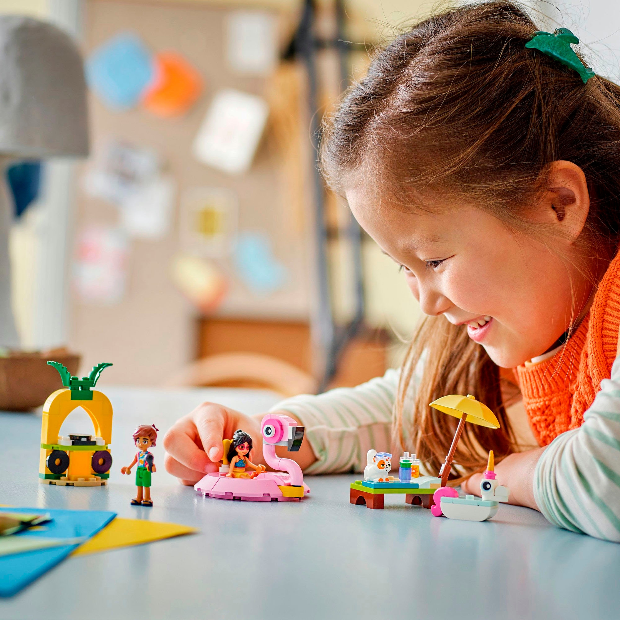 LEGO® Konstruktionsspielsteine »Poolparty mit Einhorn und Flamingo (42658), LEGO Friends«, (99 St.), Made in Europe