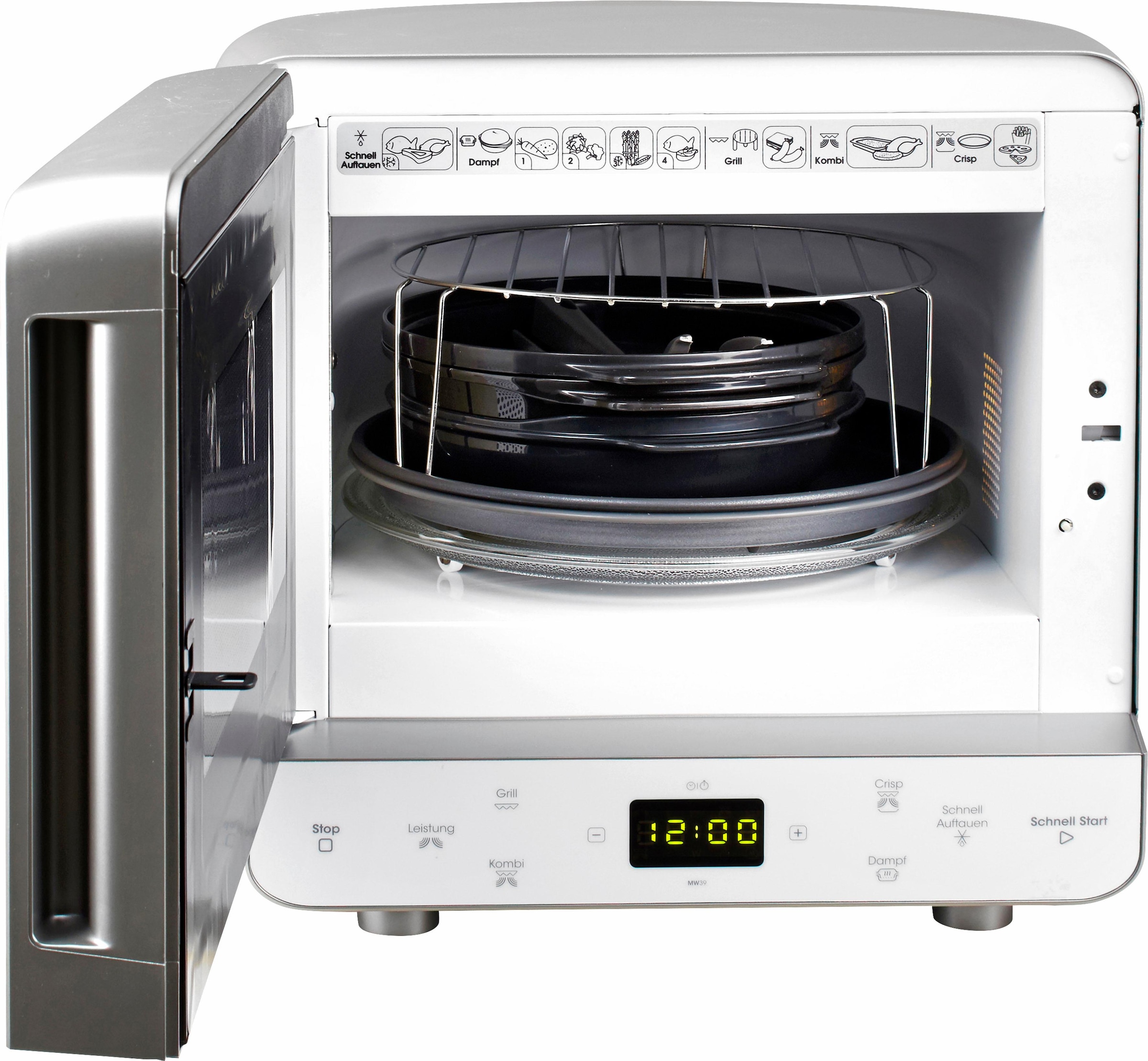 BAUKNECHT Mikrowelle »MW 39 WSL« Grill 700 W Kompakte Mikrowelle mit Grill, Crisp-Funktion und Dampfgaren