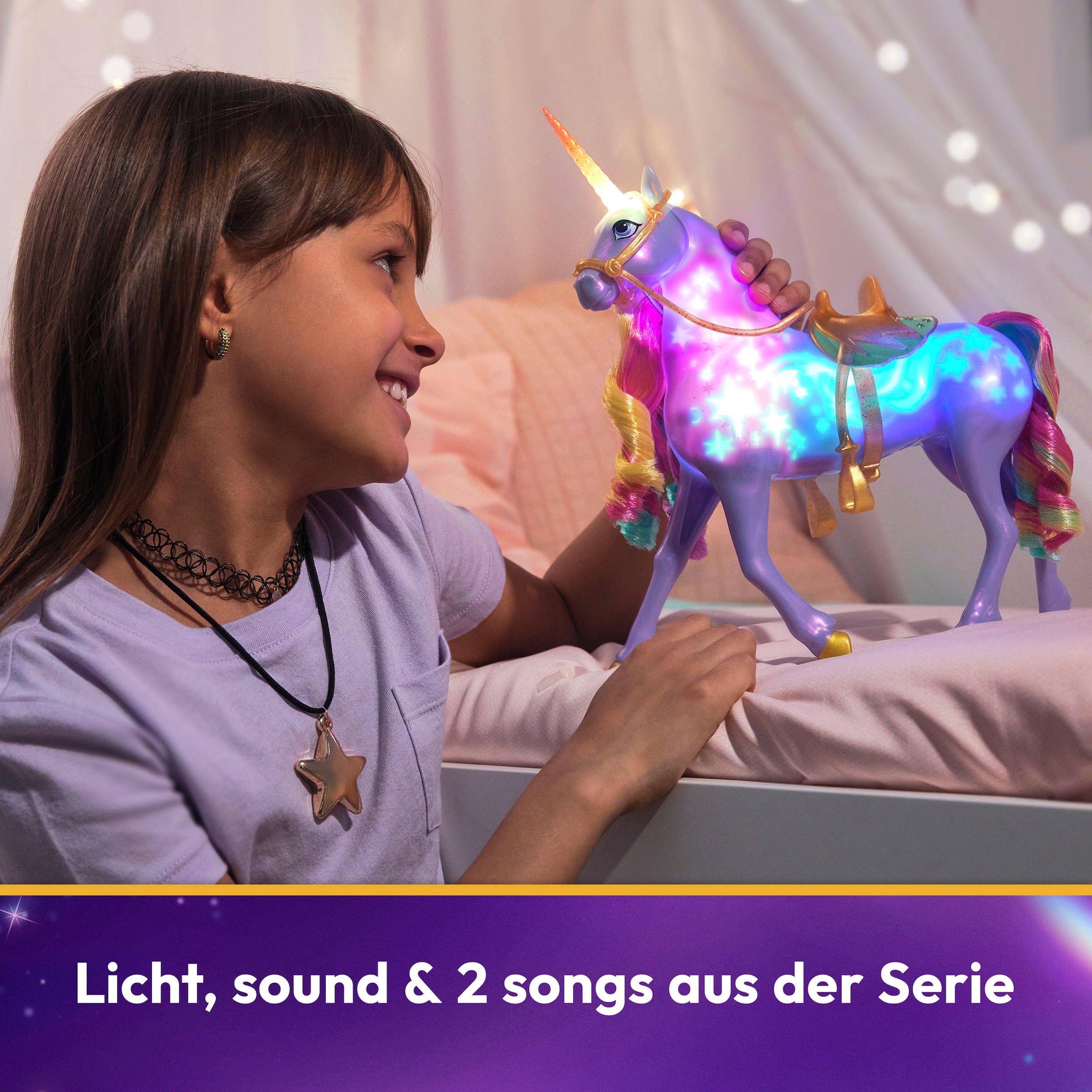 Spin Master Anziehpuppe »Unicorn Academy - Interactive Rainbow Light-Up Wildstar«, mit Leuchteffekt